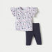Juniors Floral Print Top and Pyjama Set-Pyjama Sets-thumbnail-0
