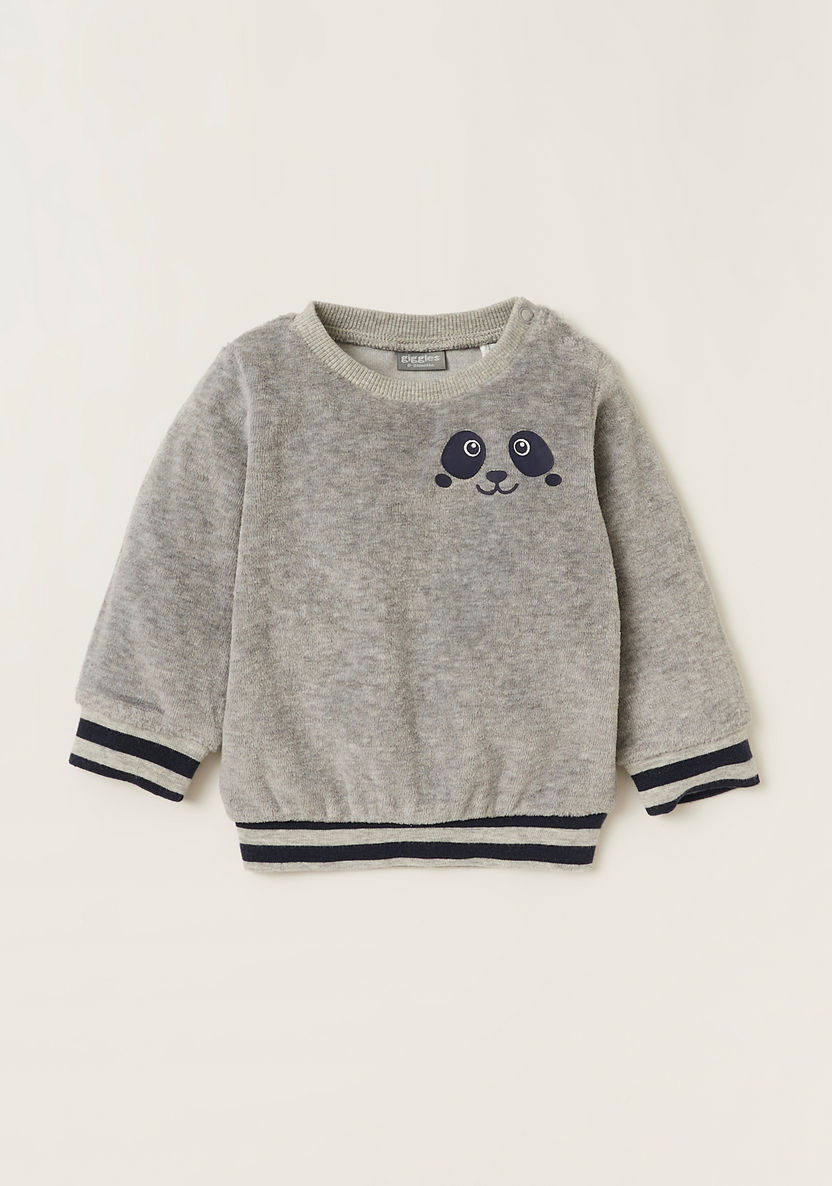 Giggles Panda Print Long Sleeves Sweatshirt and Pyjama Set-Pyjama Sets-image-1