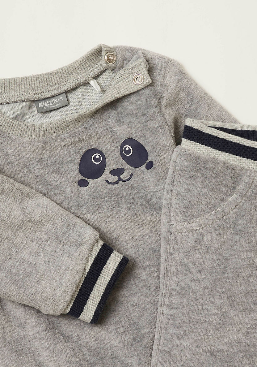 Giggles Panda Print Long Sleeves Sweatshirt and Pyjama Set-Pyjama Sets-image-4