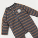 Juniors Striped Print Sleepsuit with Tape Detail and Zip Closure-Sleepsuits-thumbnailMobile-1