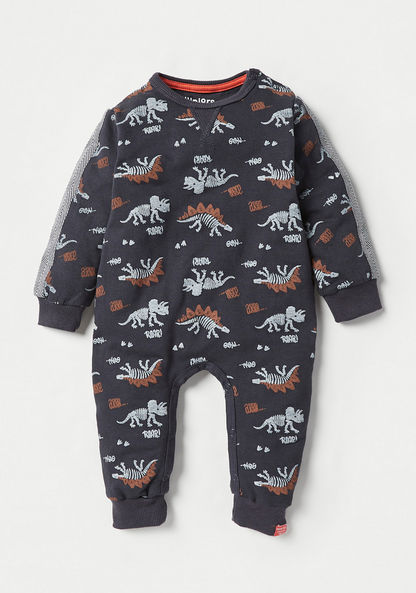 Juniors Dinosaur Print Sleepsuit with Long Sleeves-Sleepsuits-image-0