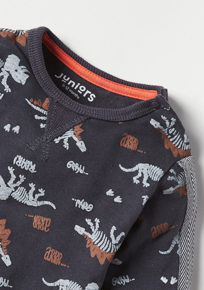 Juniors Dinosaur Print Sleepsuit with Long Sleeves-Sleepsuits-image-1