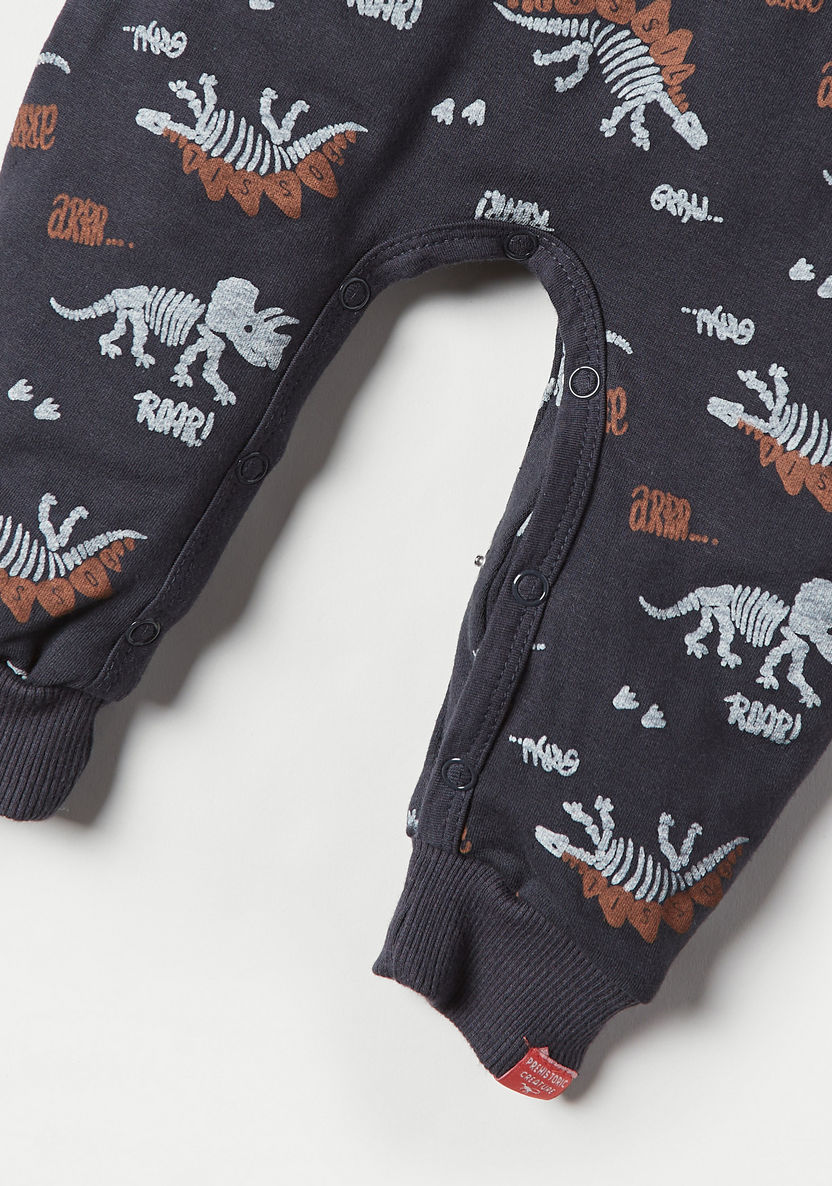 Juniors Dinosaur Print Sleepsuit with Long Sleeves-Sleepsuits-image-2