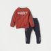 Juniors Slogan Print Long Sleeves T-shirt and Pyjama Set-Pyjama Sets-thumbnailMobile-0