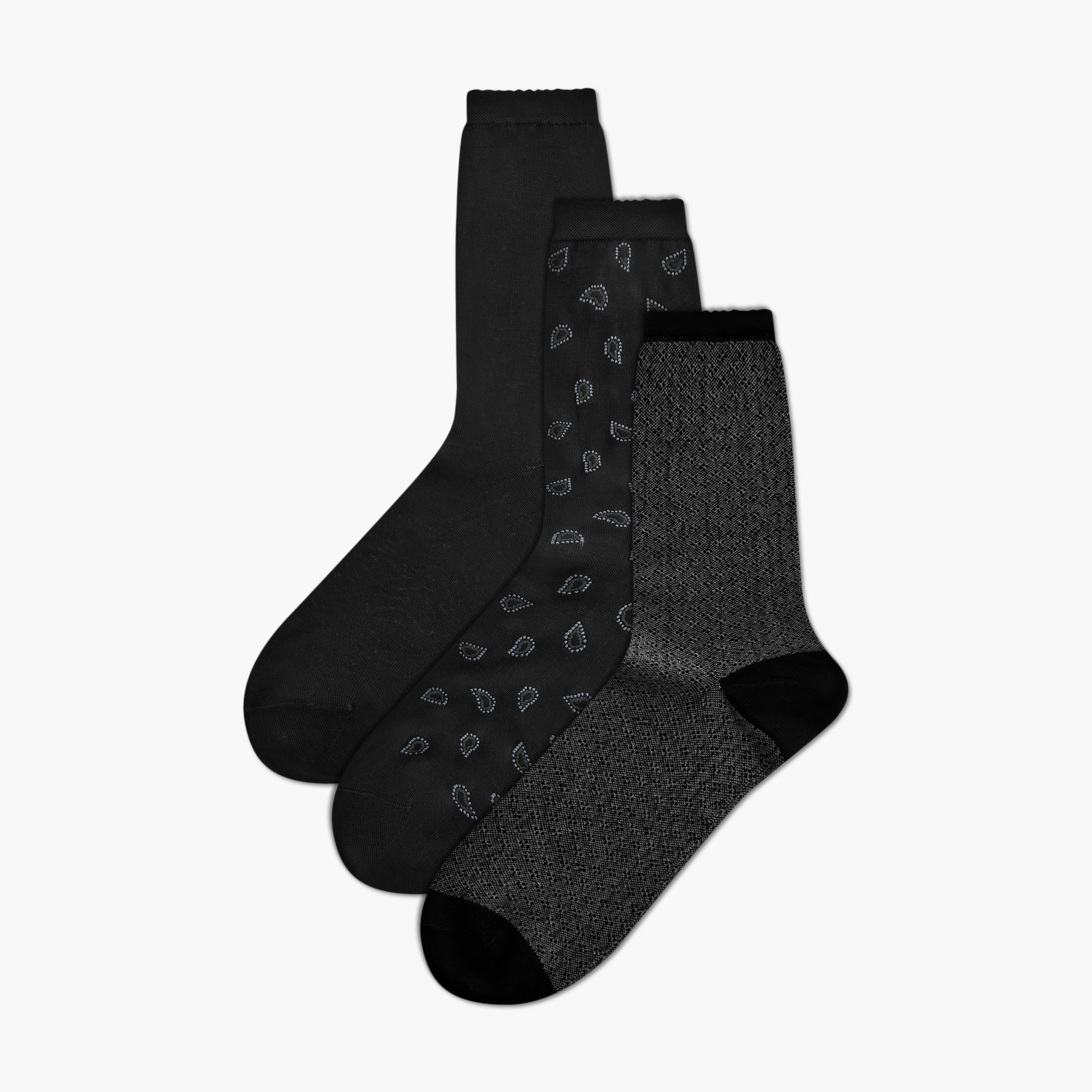 طقم جوارب بطول متوسط 3 أزواج غير وبريّة من دوتشيني-men-socks-image-1