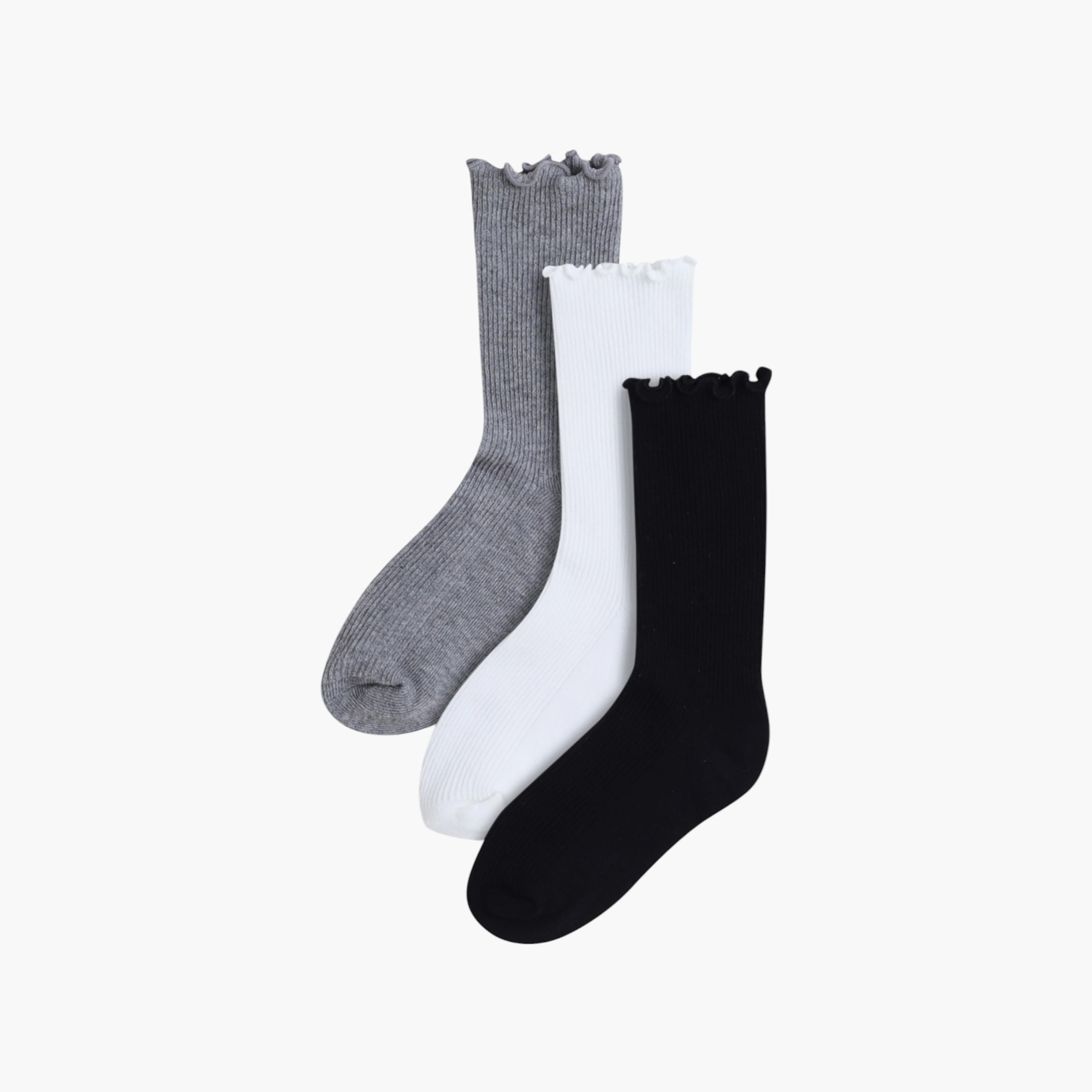3 أزواج من الجوارب سادة من فيكتور اند جين-girls-accessories-socks-image-1