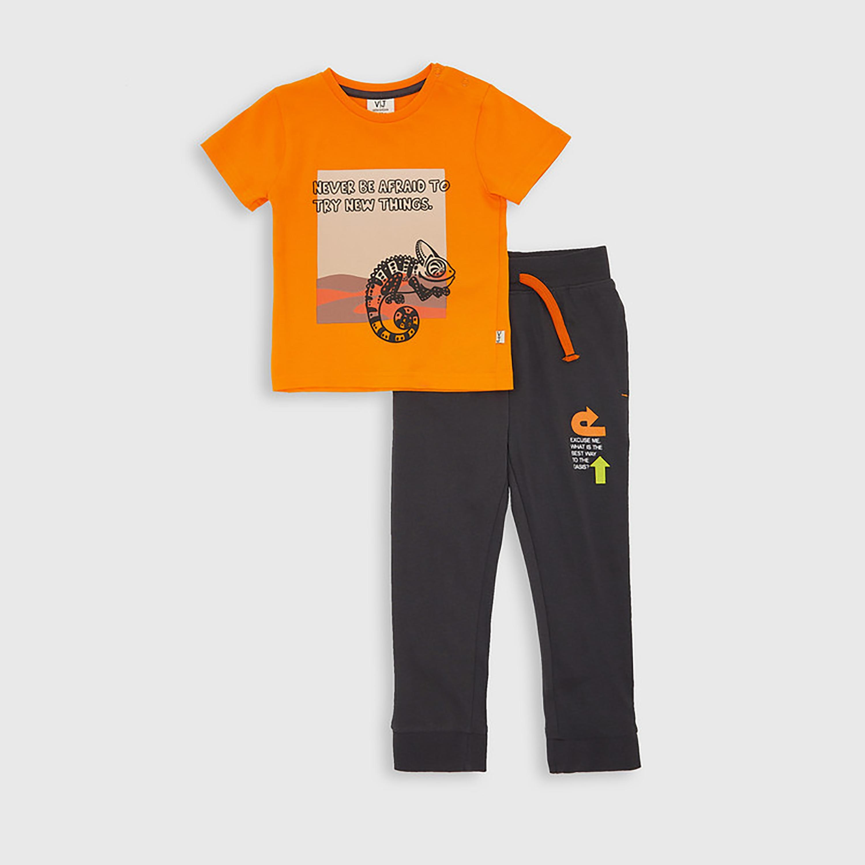 Victor and Jane Printed Short Sleeves T-Shirt with Joggers-baby-boys-clothing-setsandcoords-image-1