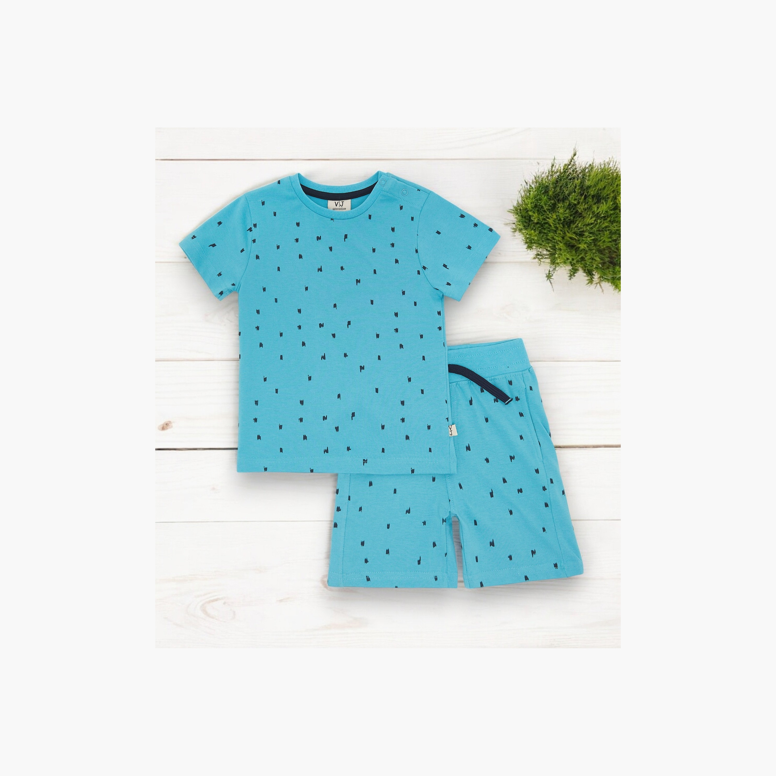 Victor and Jane All-Over Printed T-Shirt & Shorts Set - Blue-baby-boys-clothing-setsandcoords-image-5