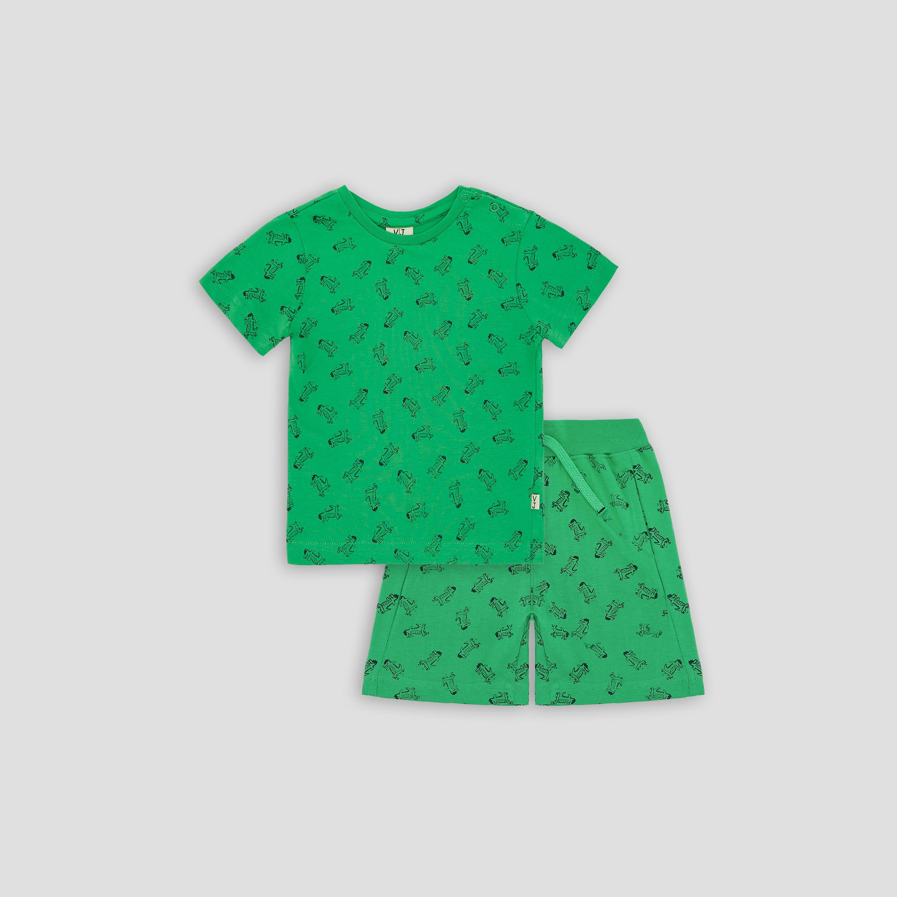 Victor & Jane Printed Short Sleeves T-Shirt with Shorts-baby-boys-clothing-setsandcoords-image-1