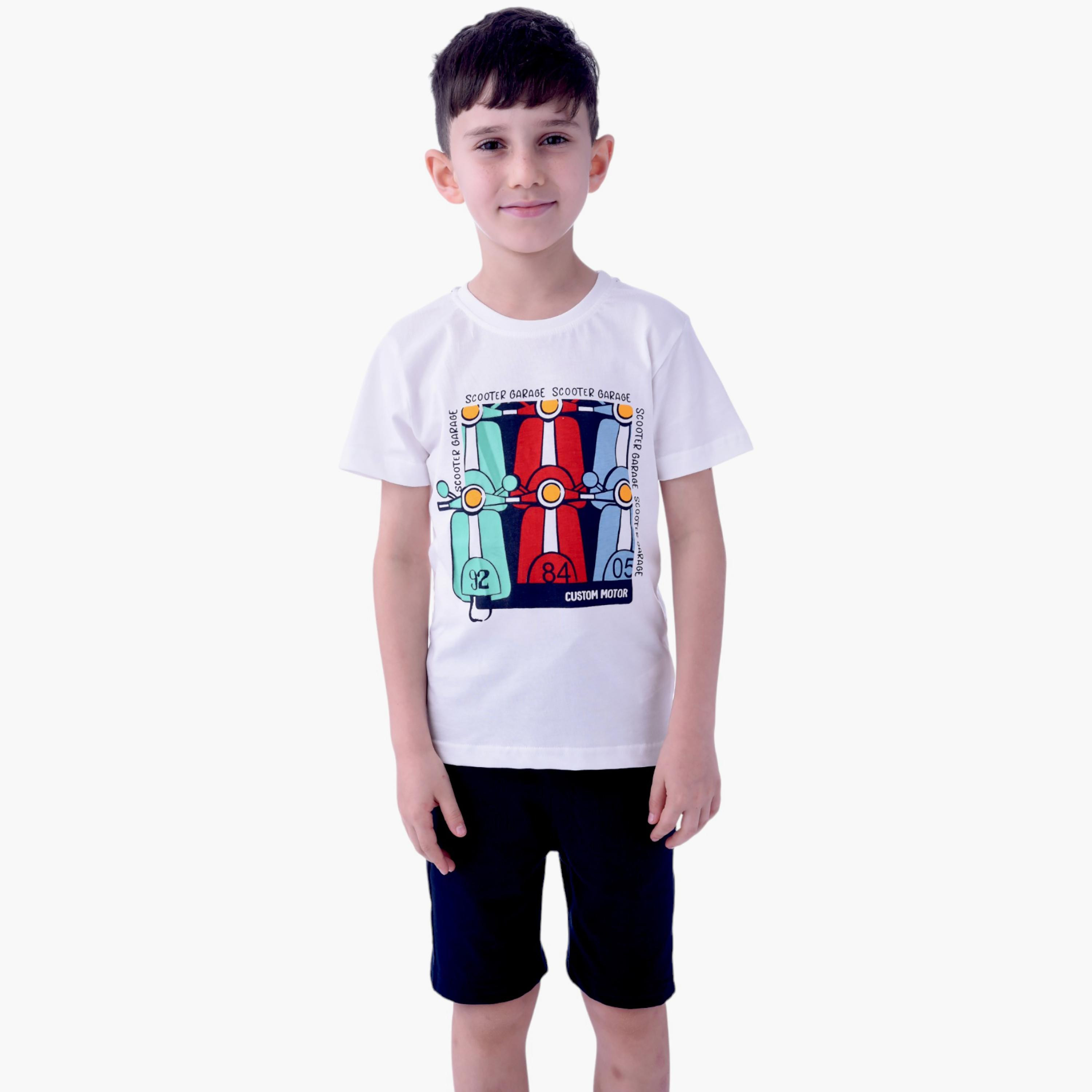 Victor and Jane Printed Short Sleeves T-Shirt & Shorts Set-boys-clothing-setsandcoords-image-1