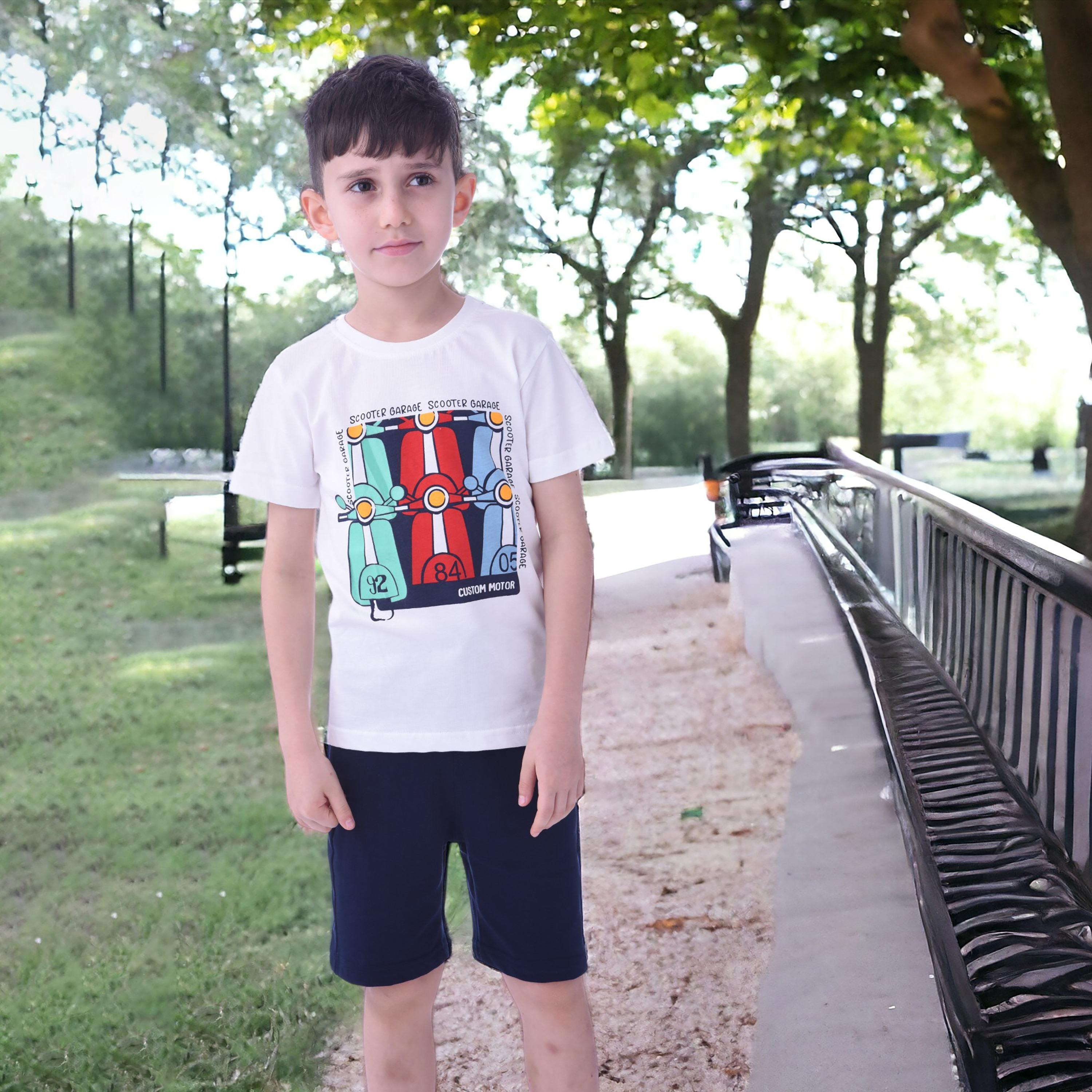 طقم تي شيرت بأكمام قصيرة وشورت مطبوع من فيكتور اند جين-boys-clothing-setsandcoords-image-5