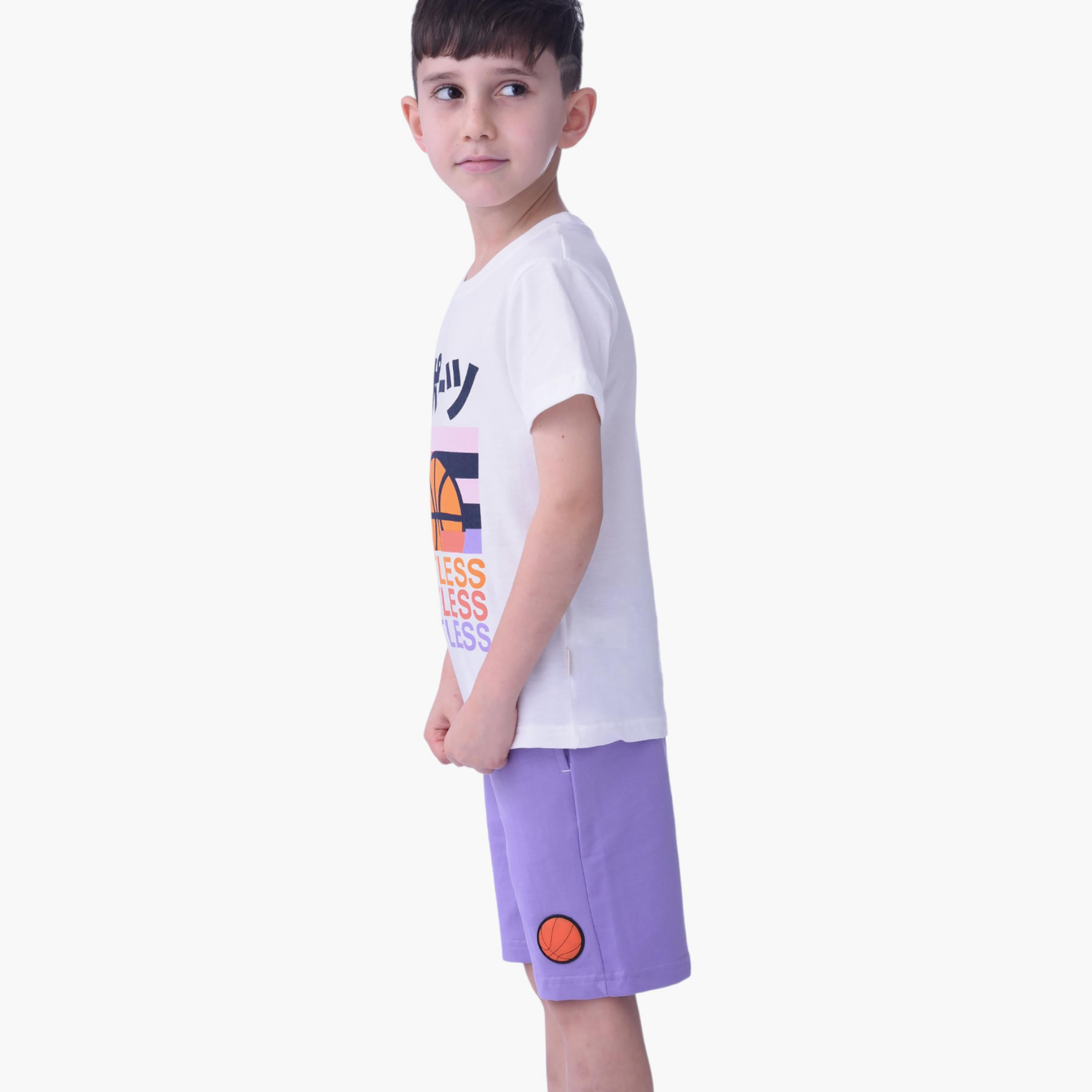 Victor and Jane Limitless Printed Short Sleeves T-Shirt & Shorts Set-boys-clothing-setsandcoords-image-2