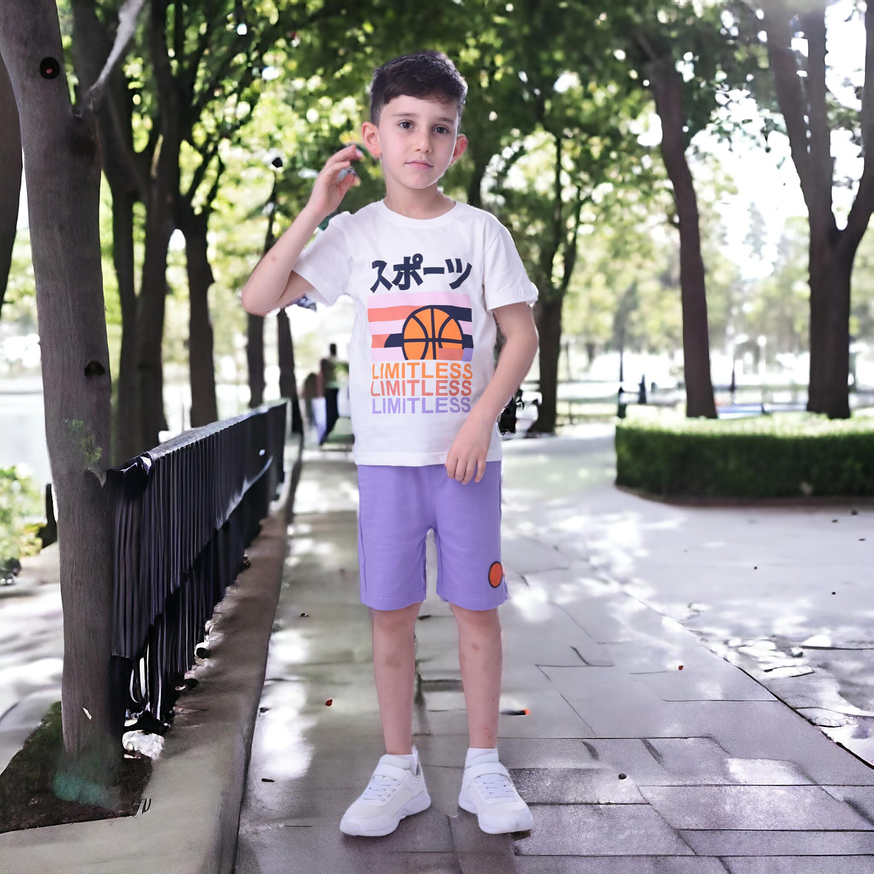 Victor and Jane Limitless Printed Short Sleeves T-Shirt & Shorts Set-boys-clothing-setsandcoords-image-5