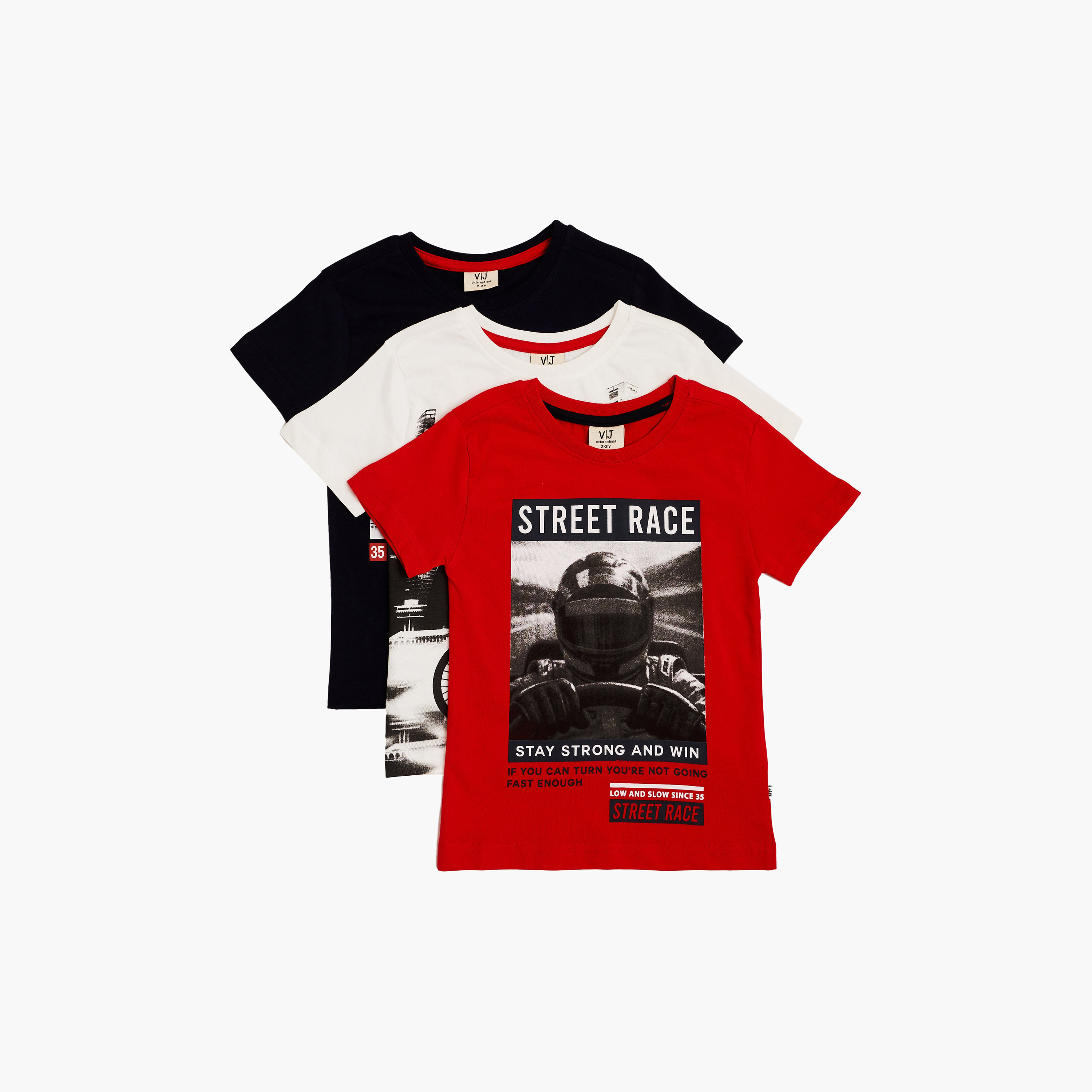 طقم تي شيرت مطبوع من 3 قطع من فيكتور آند جين - متعدد الألوان-boys-clothing-tshirtsandpolos-image-1