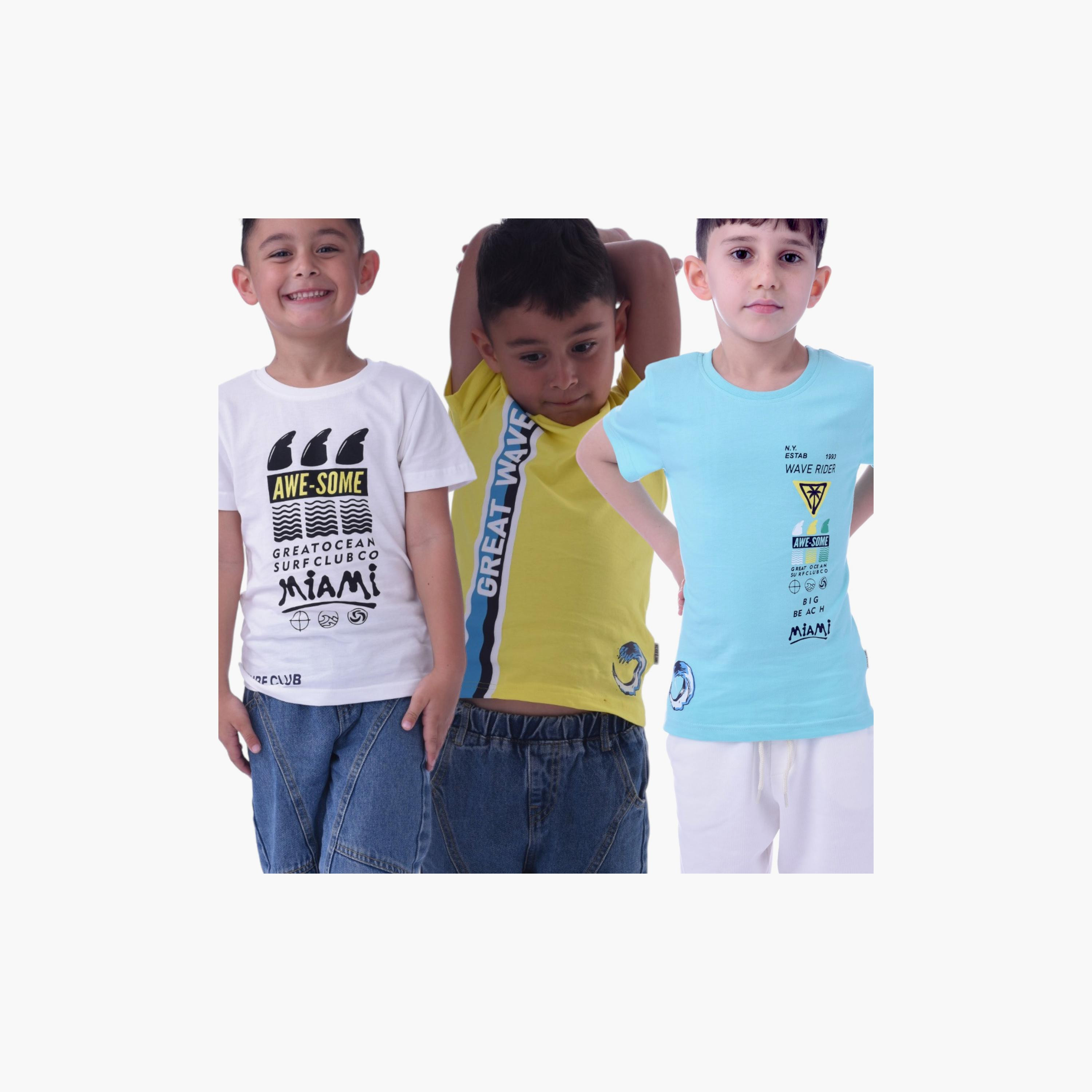Victor and Jane 3-Piece Printed Short Sleeves T-Shirts-boys-clothing-tshirtsandpolos-image-1
