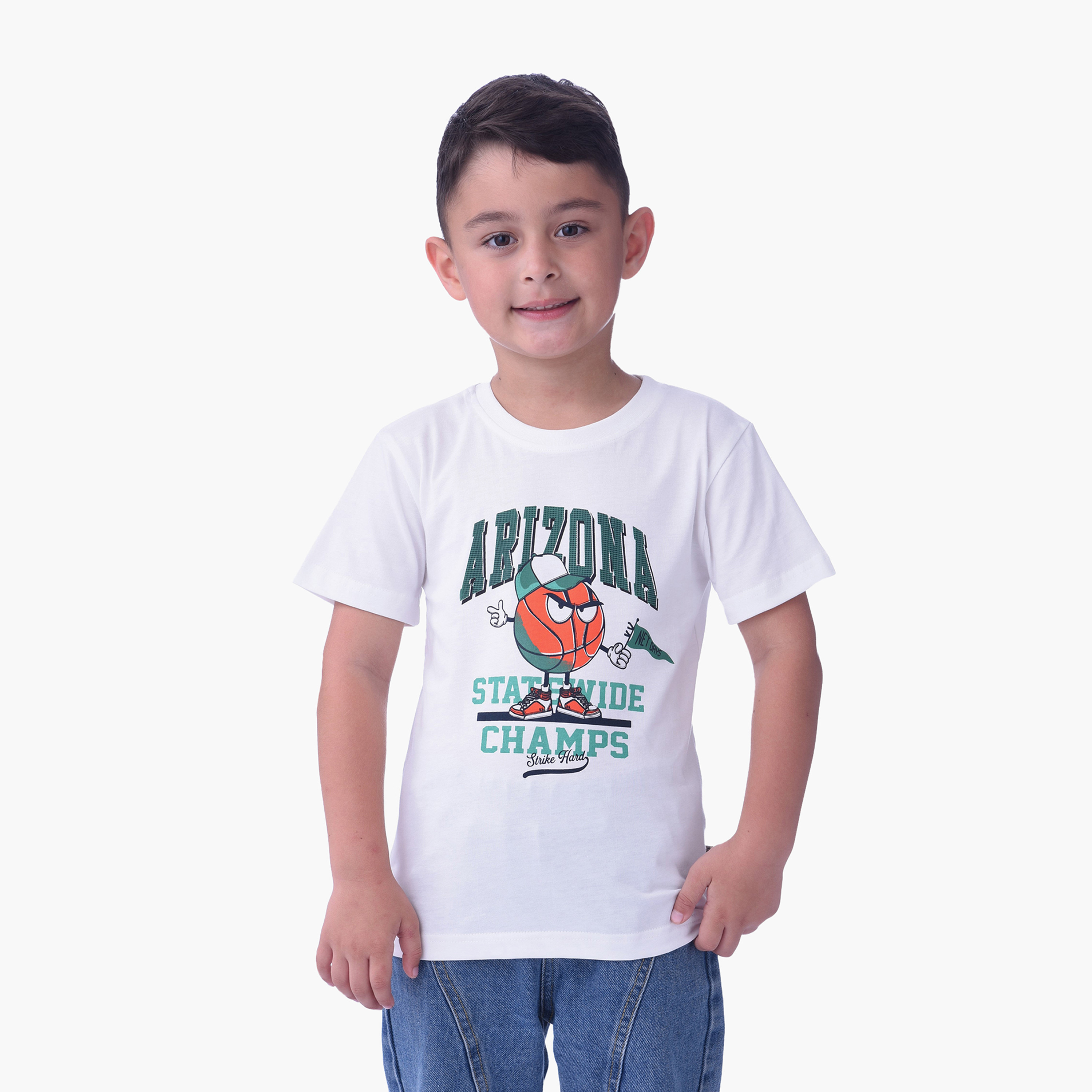 تي شيرت بطبعة فيكتور آند جين - عاجي-boys-clothing-tshirtsandpolos-image-1