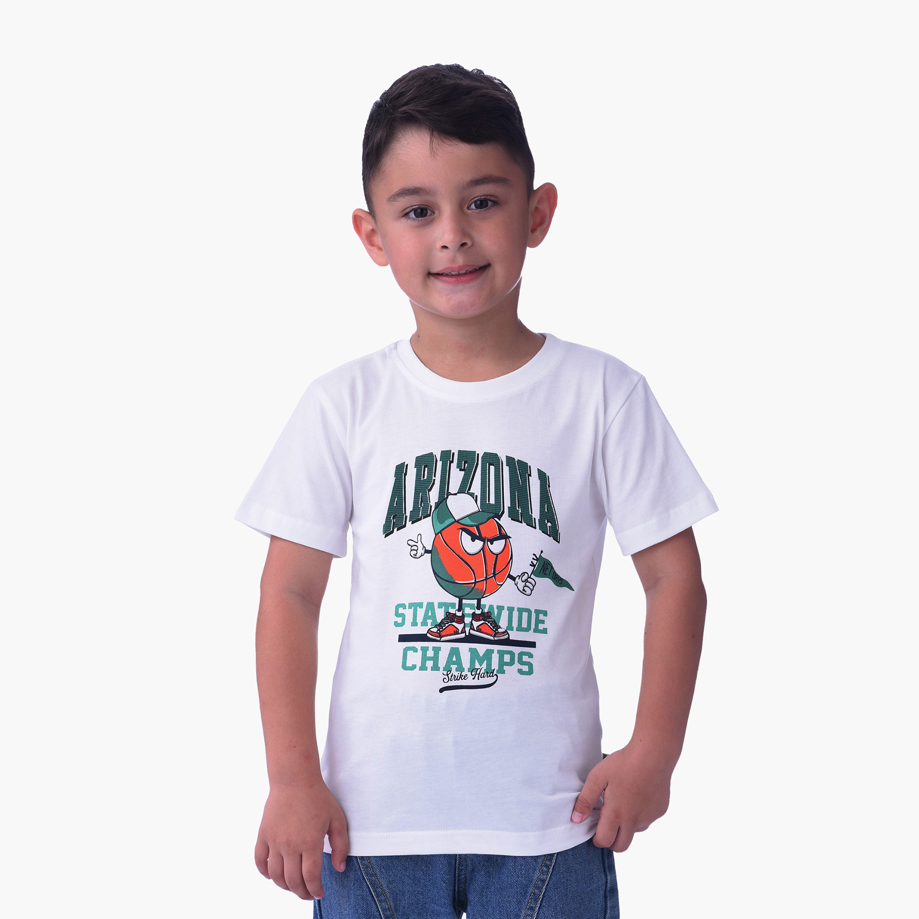 تي شيرت بطبعة فيكتور آند جين - عاجي-boys-clothing-tshirtsandpolos-image-3