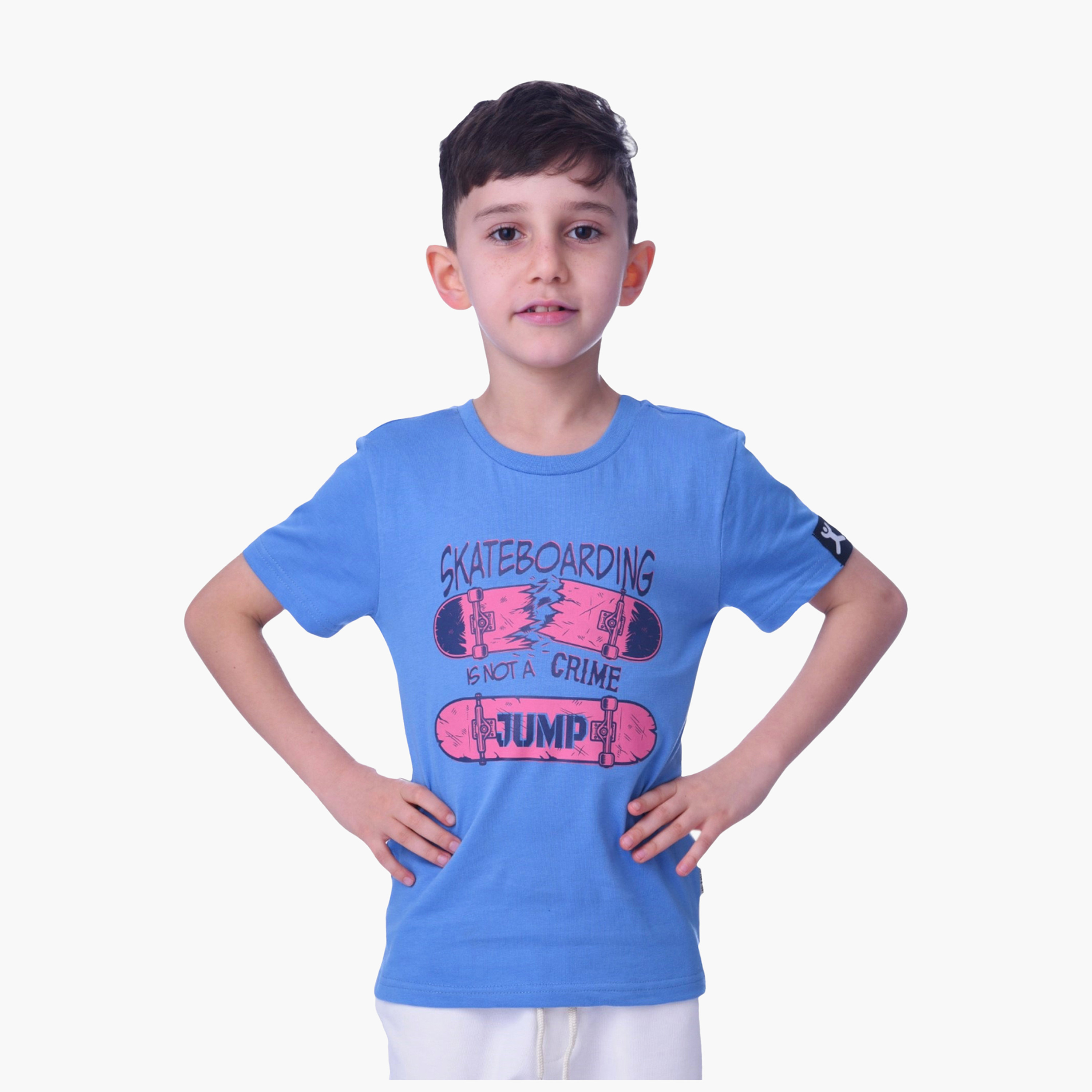 تي شيرت بطبعة فيكتور آند جين - أزرق-boys-clothing-tshirtsandpolos-image-1