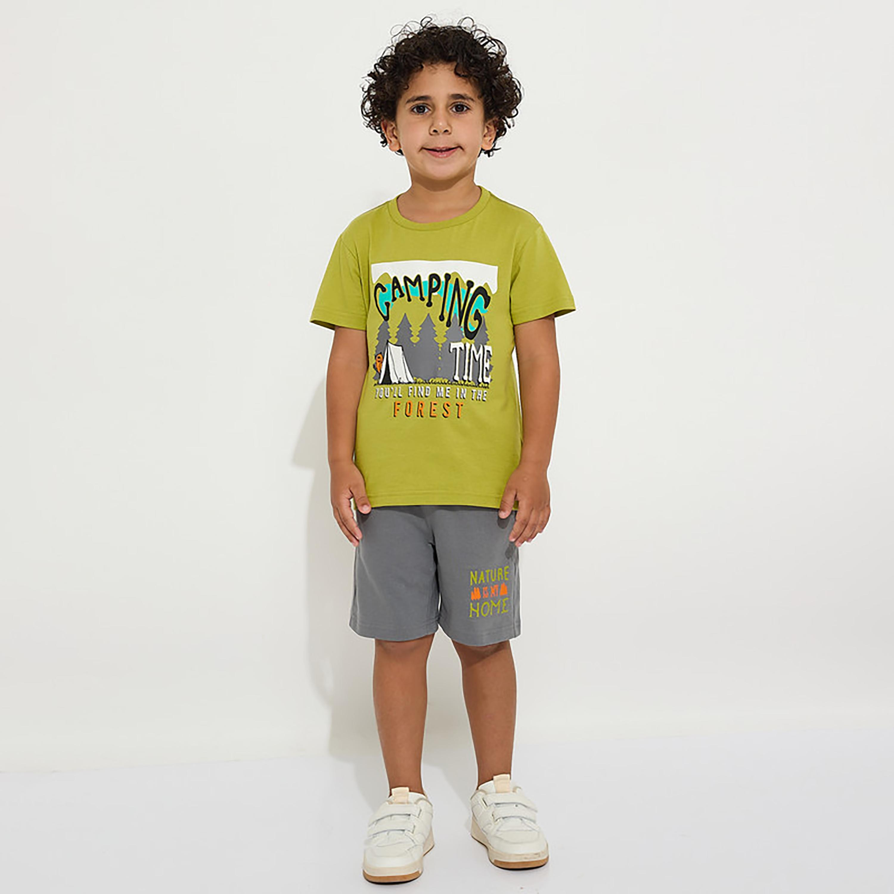 تيشيرت بأكمام قصيرة وطبعات مع شورت من فيكتور اند جين-boys-clothing-setsandcoords-image-1