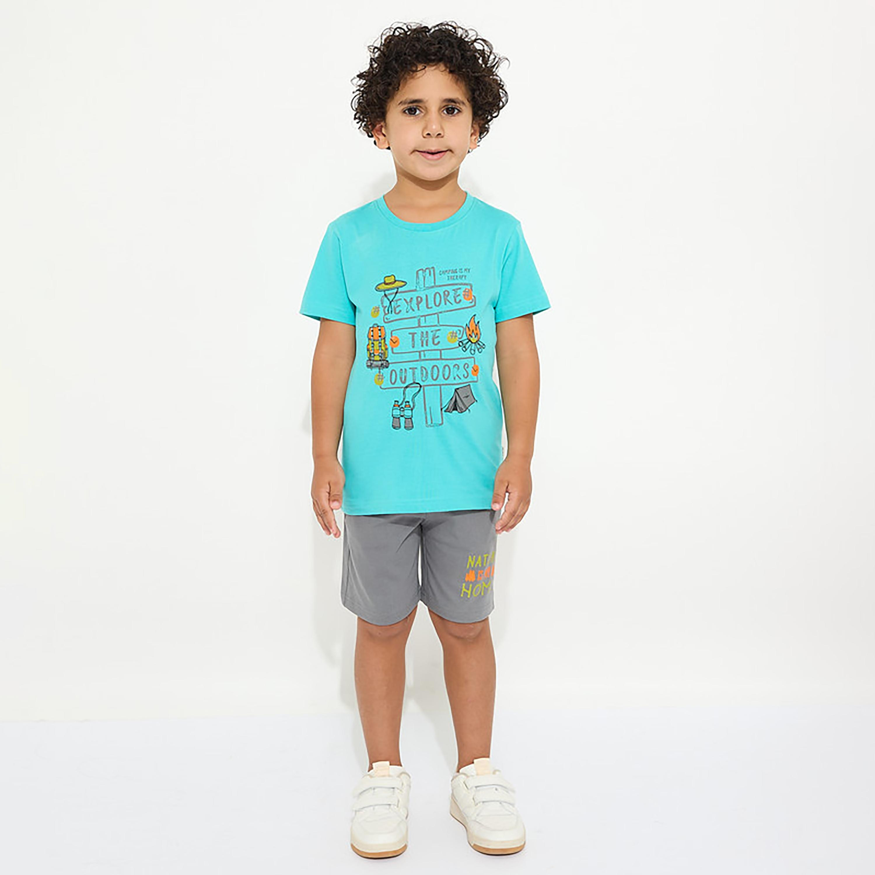 تيشيرت بأكمام قصيرة وطبعات مع شورت من فيكتور اند جين-boys-clothing-setsandcoords-image-1