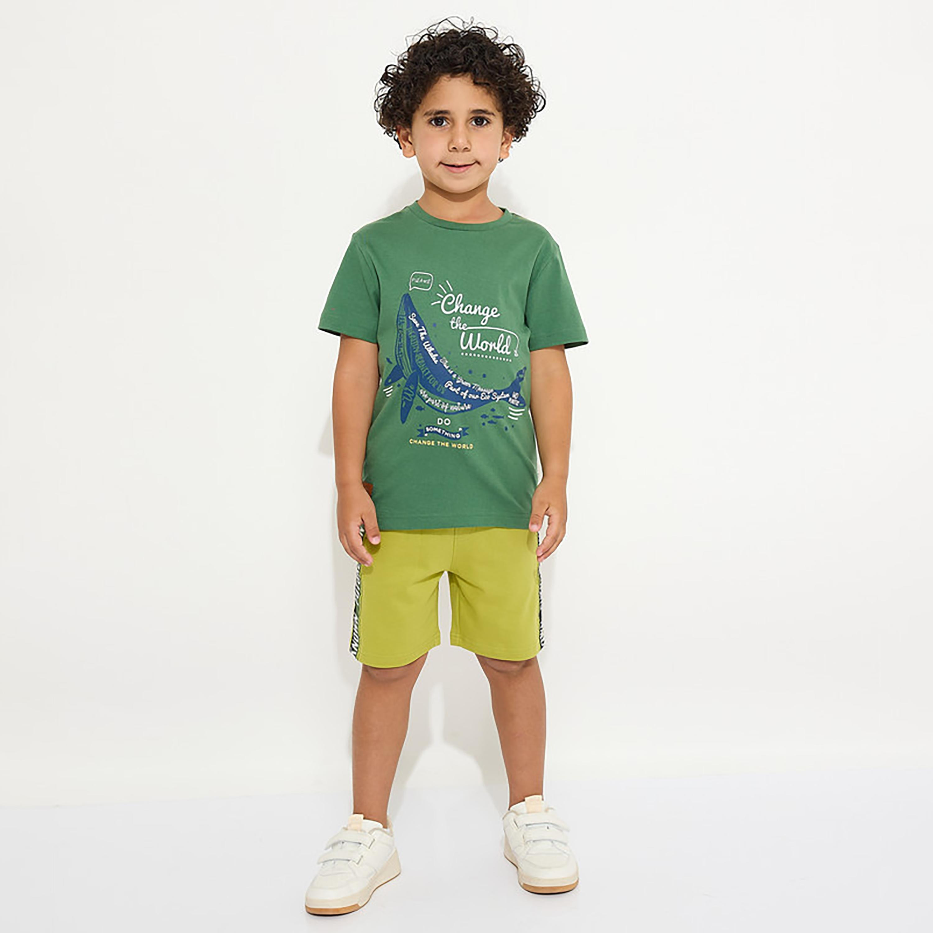 Victor and Jane Printed Short Sleeves T-Shirt with Shorts-boys-clothing-setsandcoords-image-1