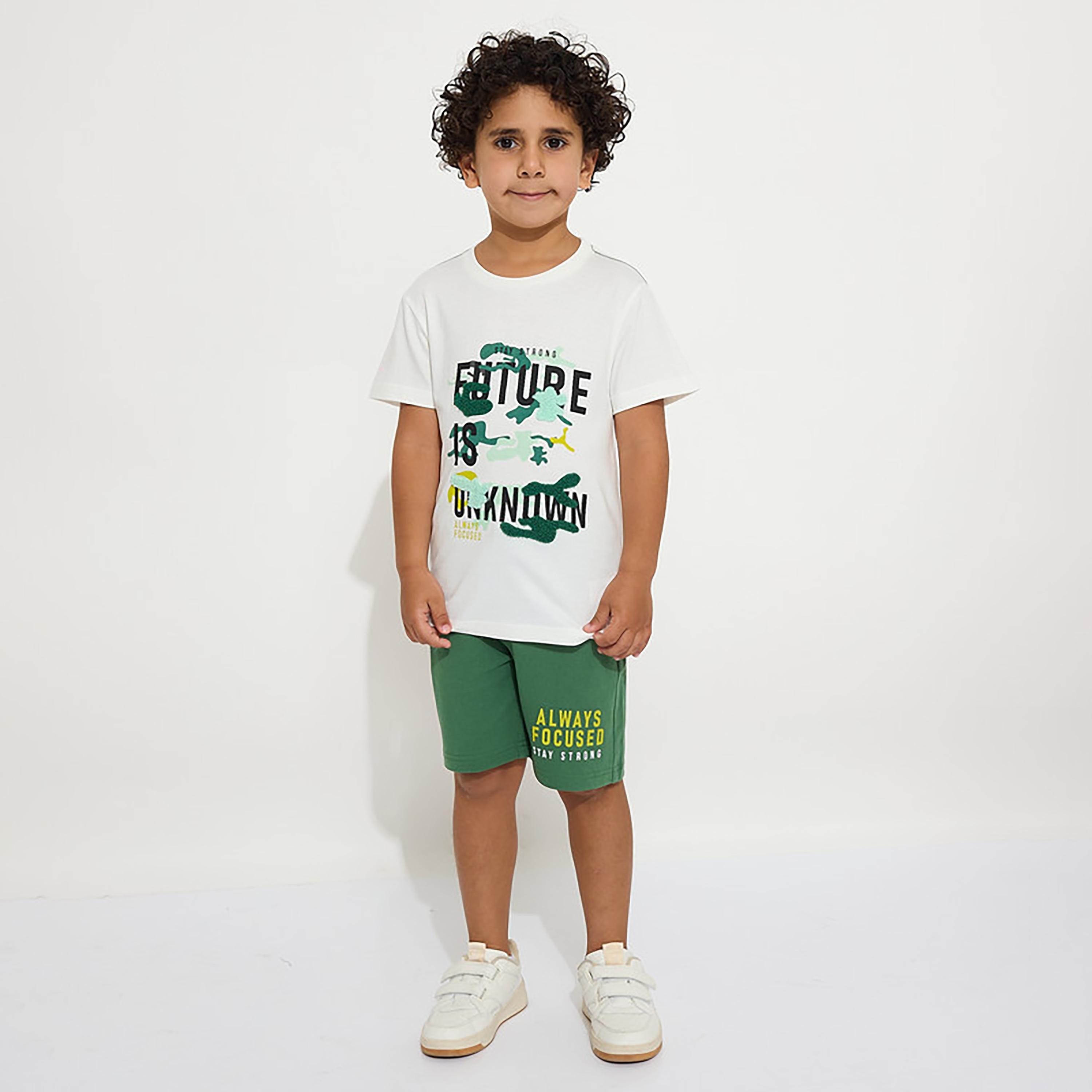 Victor and Jane Printed Short Sleeves T-Shirt with Shorts-boys-clothing-setsandcoords-image-1