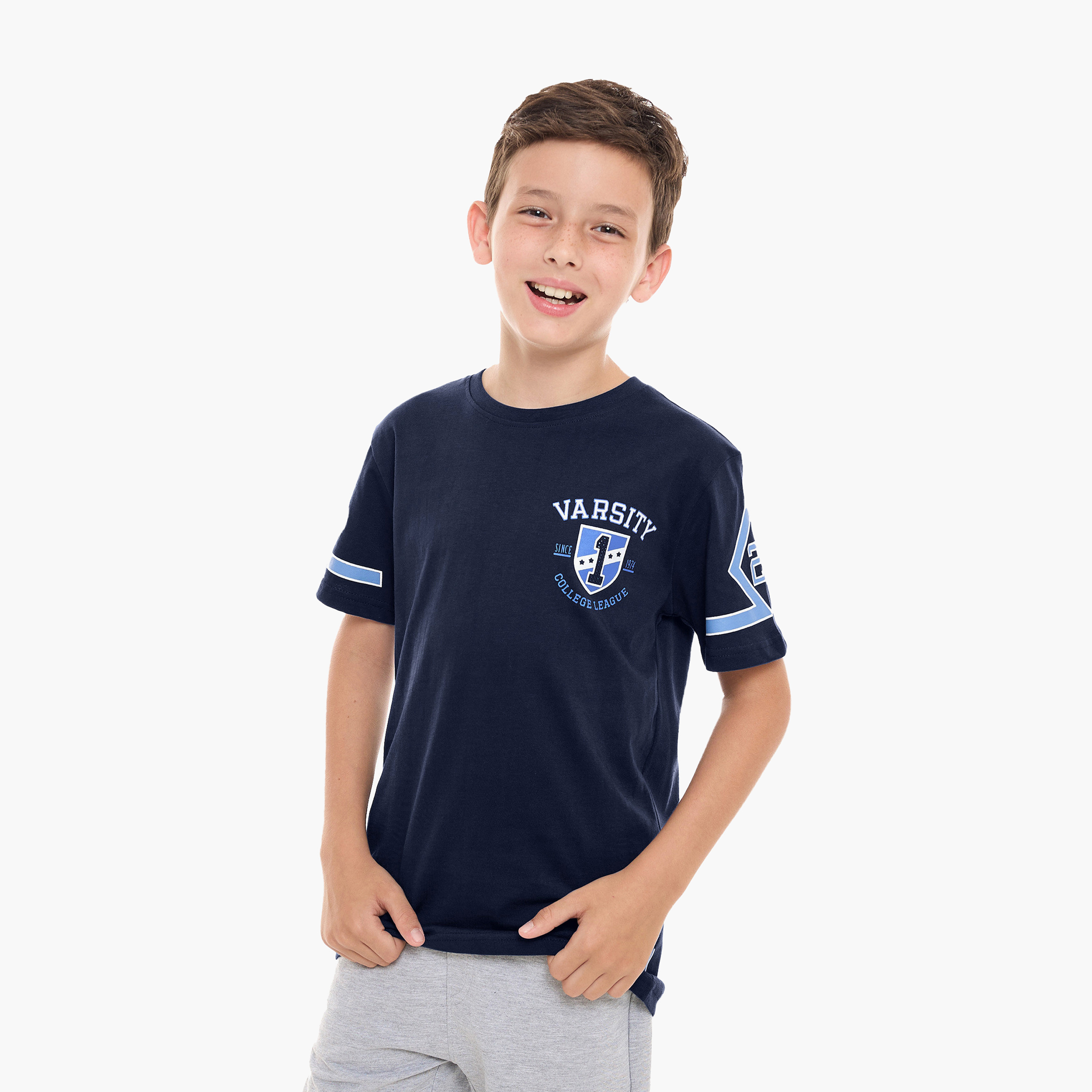 Victor and Jane Printed T-Shirt - Navy-boys-clothing-tshirtsandpolos-image-1