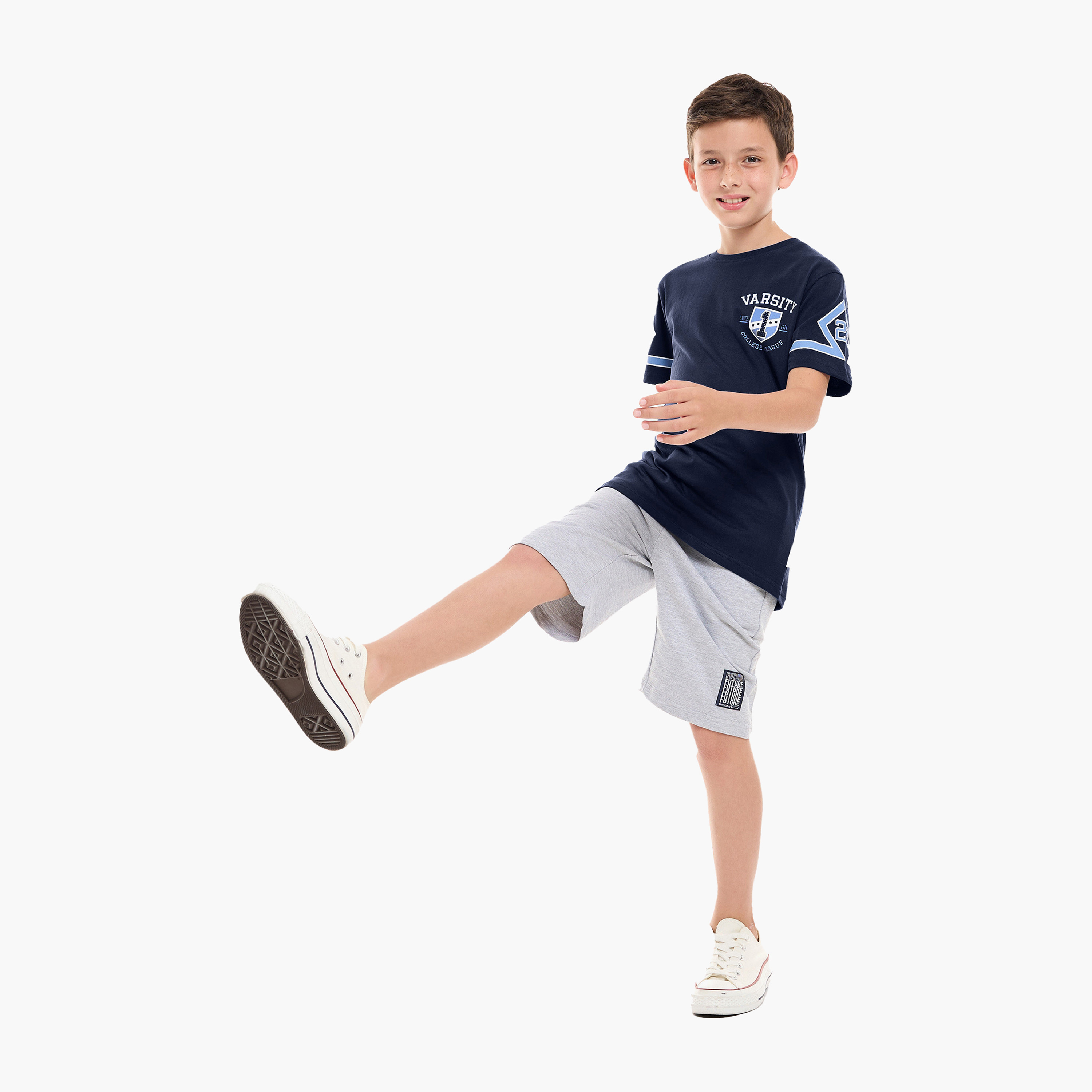 تي شيرت بطبعة فيكتور آند جين - أزرق داكن-boys-clothing-tshirtsandpolos-image-4