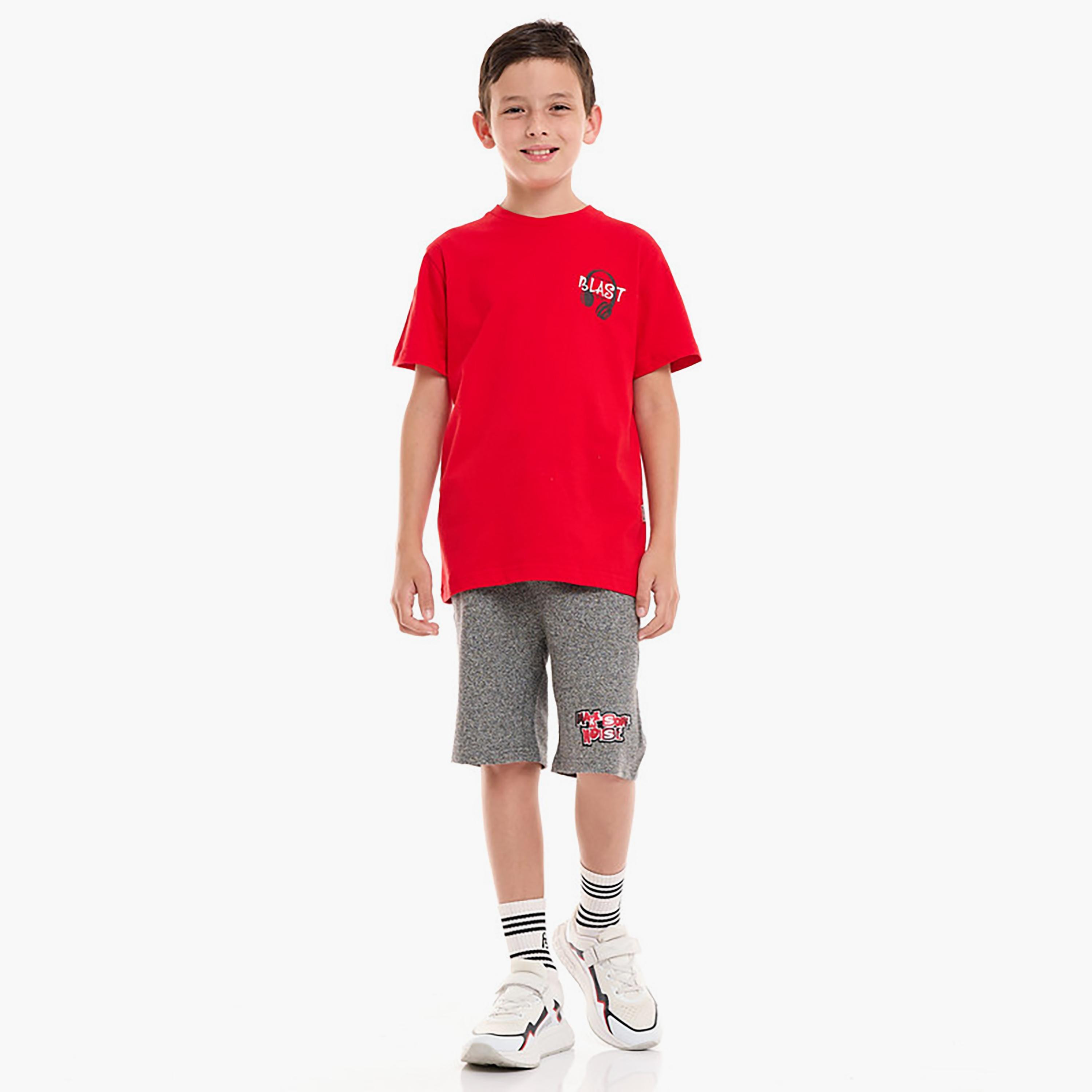 Victor and Jane Printed Short Sleeves T-Shirt with Shorts-boys-clothing-setsandcoords-image-1