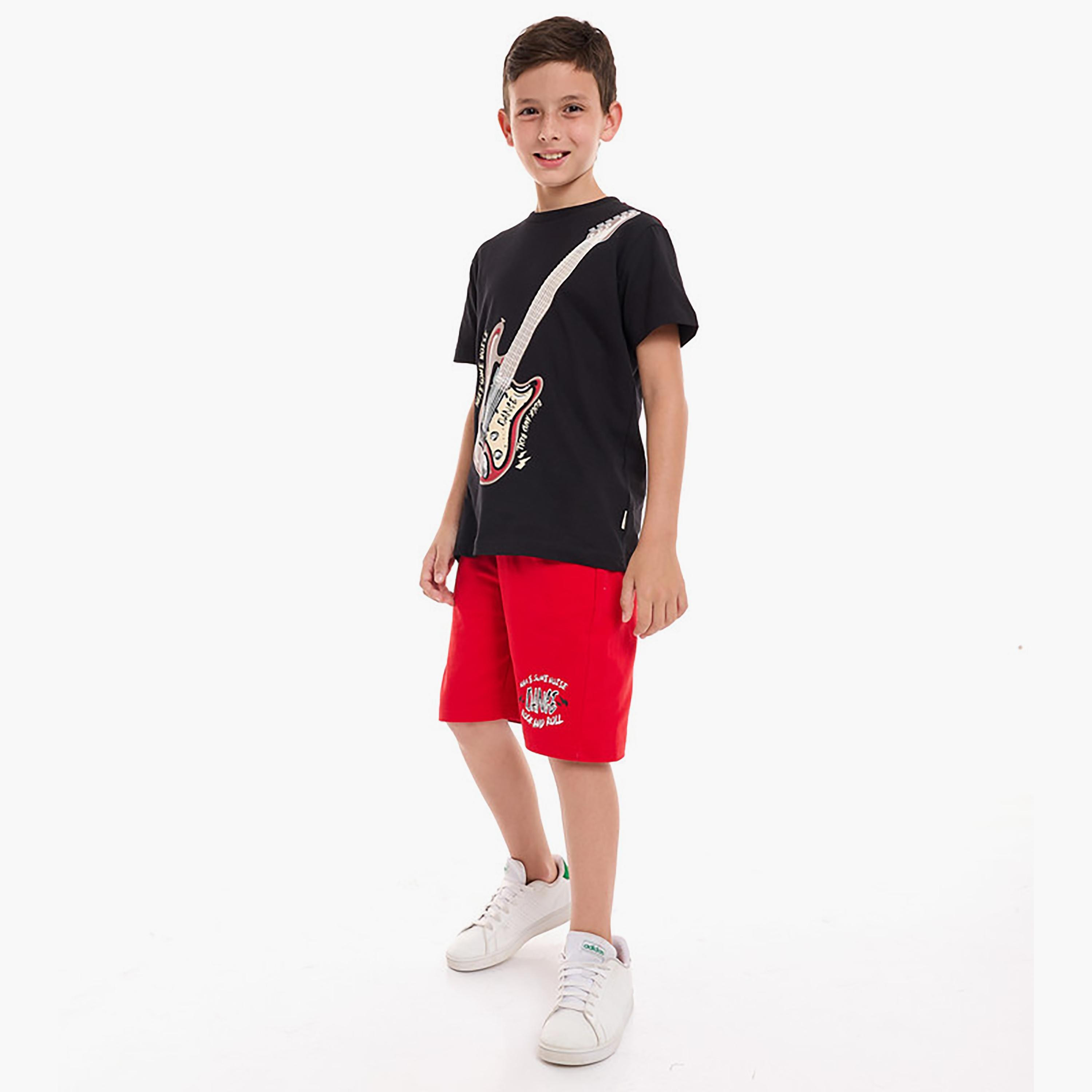 Victor and Jane Printed Short Sleeves T-Shirt with Shorts-boys-clothing-setsandcoords-image-1