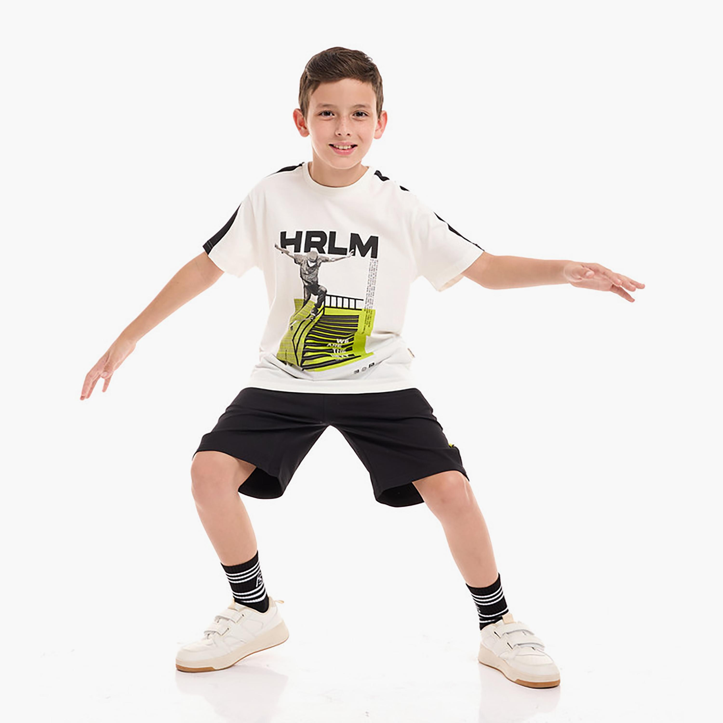 تيشيرت بأكمام قصيرة وطبعات مع شورت من فيكتور اند جين-boys-clothing-setsandcoords-image-1