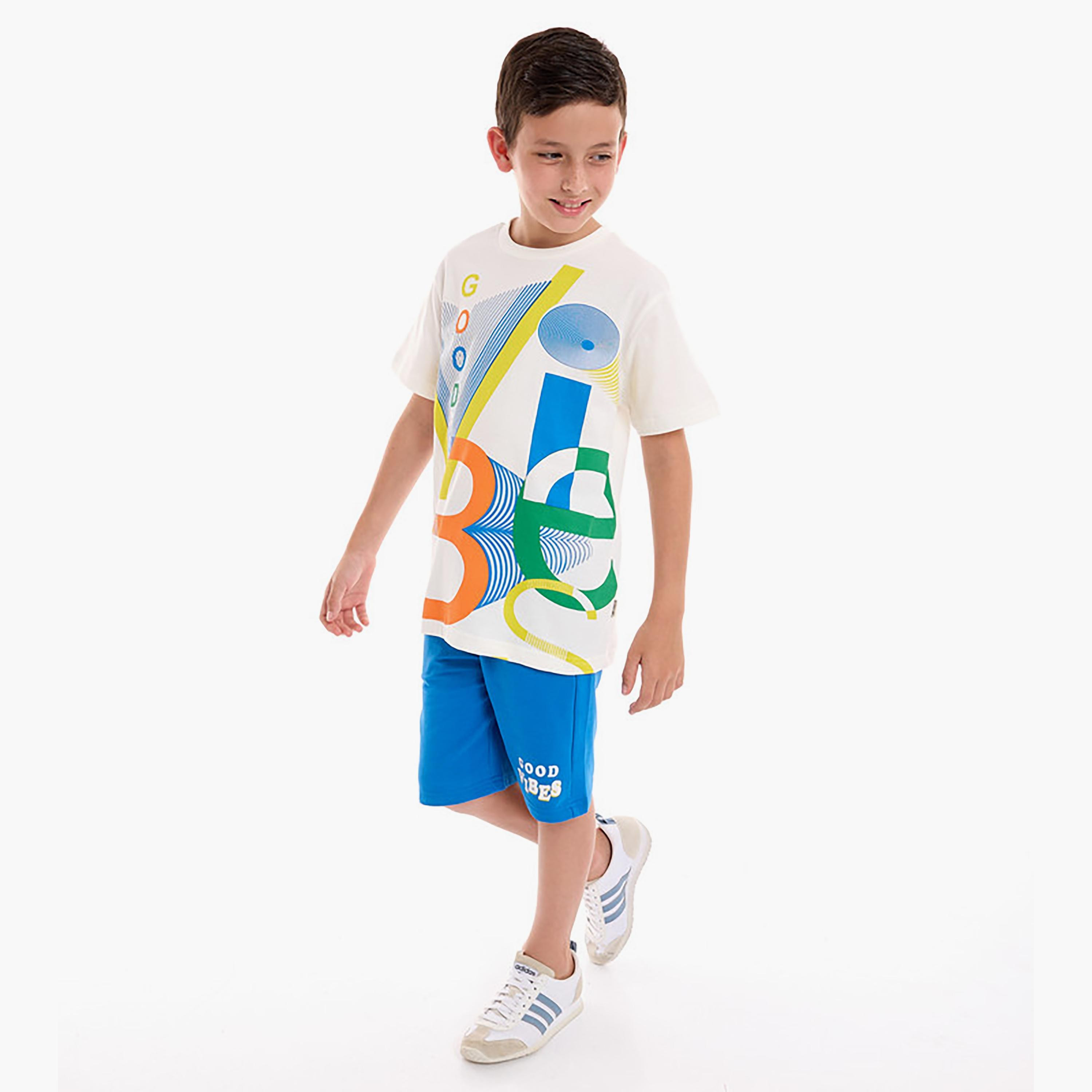 تيشيرت بأكمام قصيرة وطبعات مع شورت من فيكتور اند جين-boys-clothing-setsandcoords-image-1