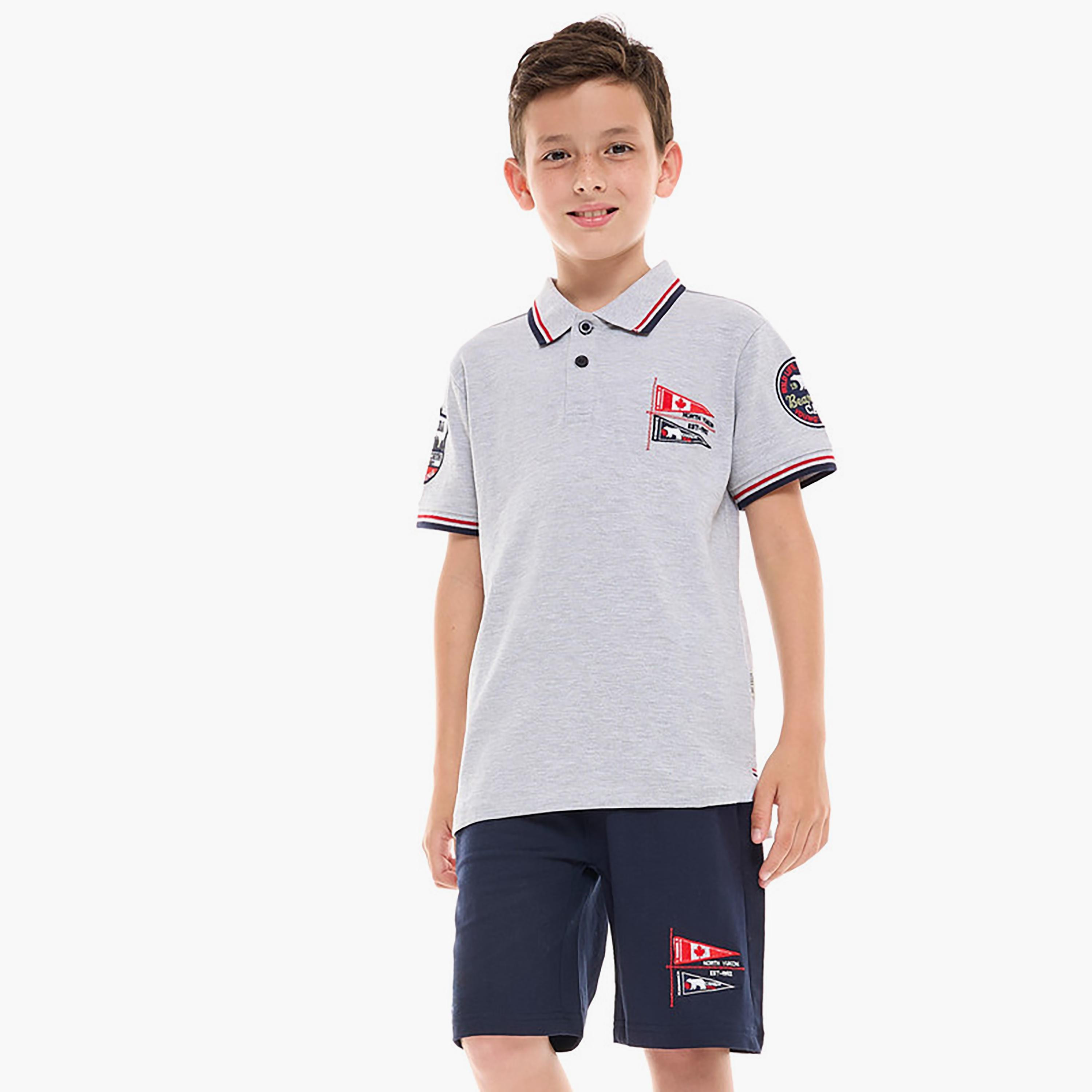 تيشيرت بأكمام قصيرة وطبعات مع شورت من فيكتور اند جين-boys-clothing-setsandcoords-image-1