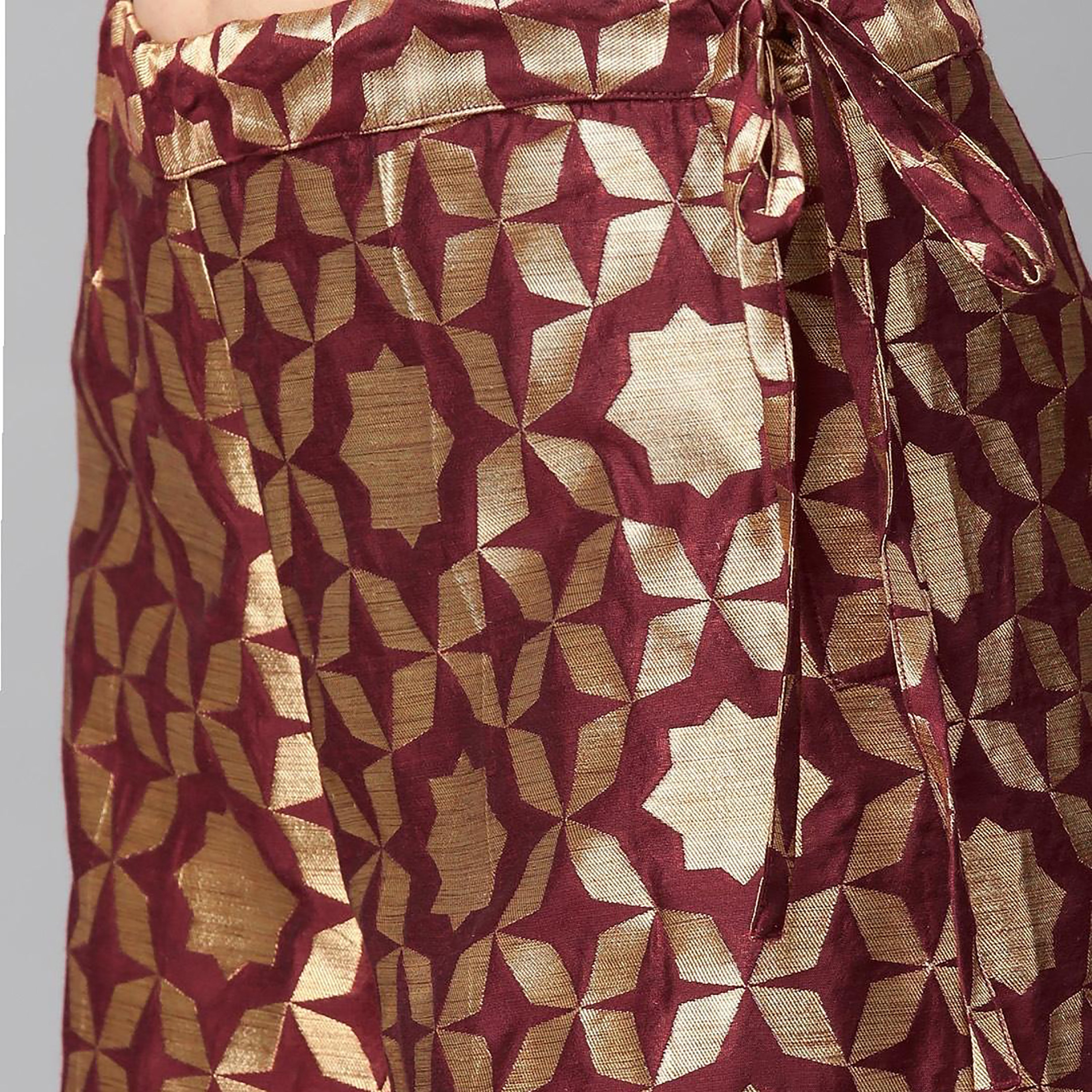 Set of 2 Vishudh Printed Round Neck Anarkali Kurta with Printed Palazzo-women-clothing-ethnicwear-salwarsuits-image-3