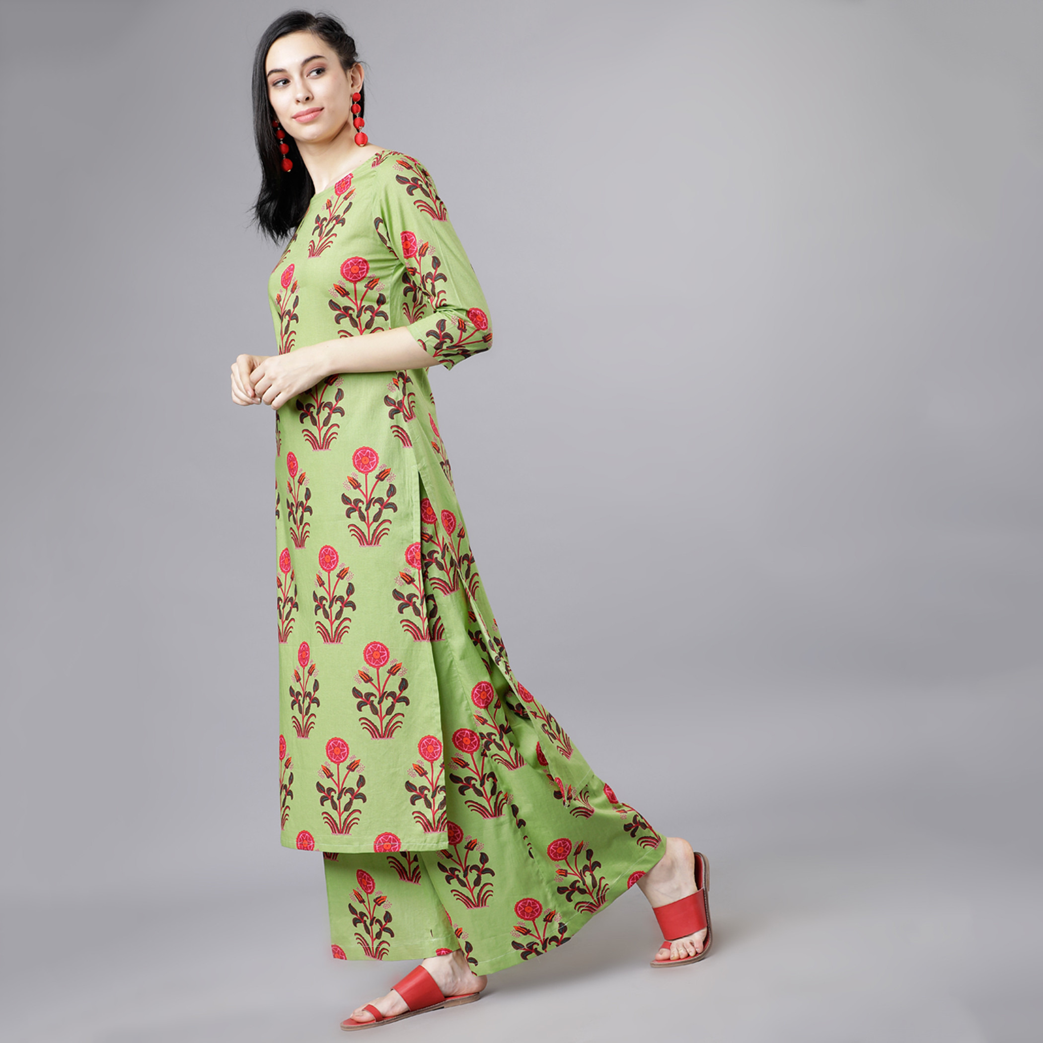 فيشوده أخضر قمم-women-clothing-ethnicwear-salwarsuits-image-2
