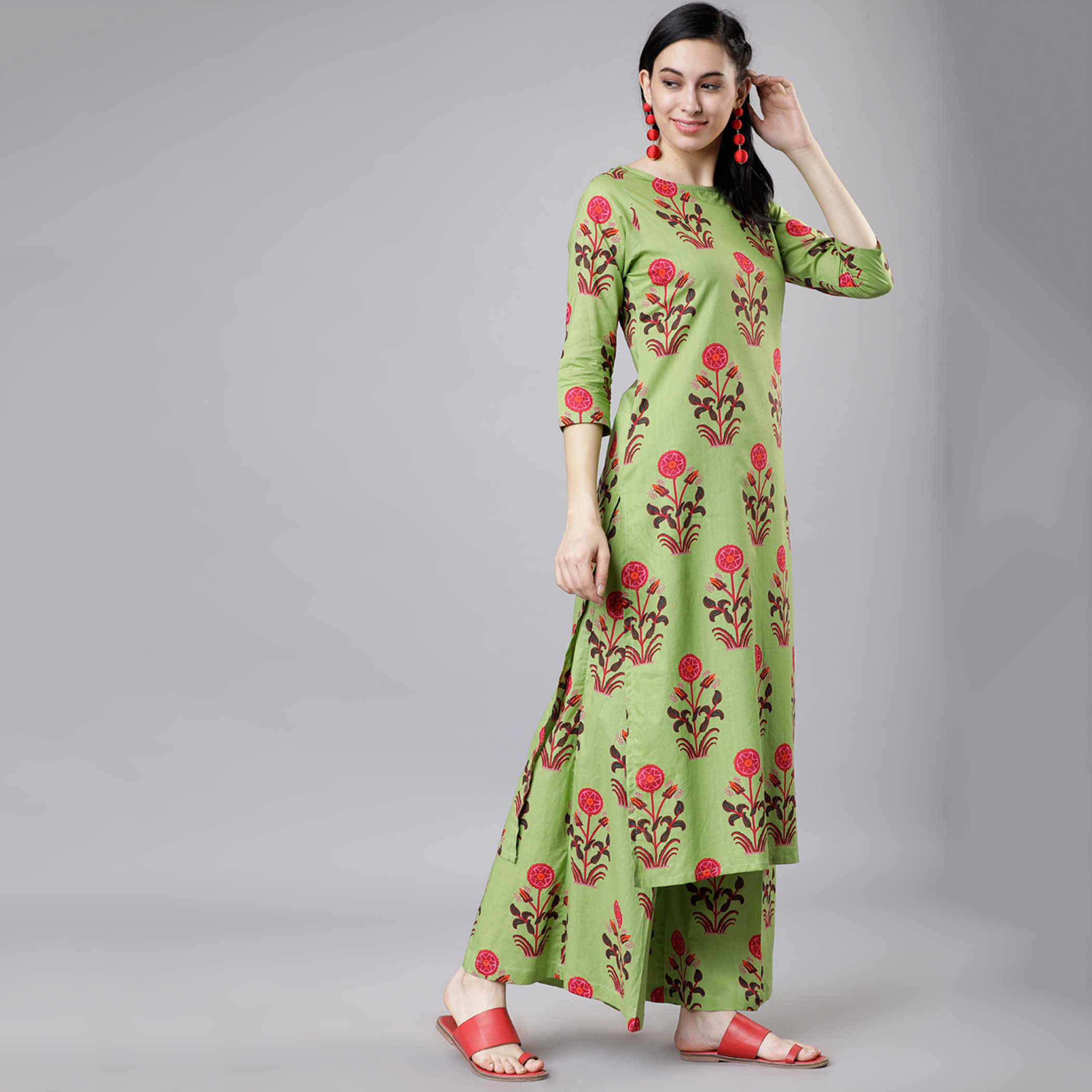 فيشوده أخضر قمم-women-clothing-ethnicwear-salwarsuits-image-4