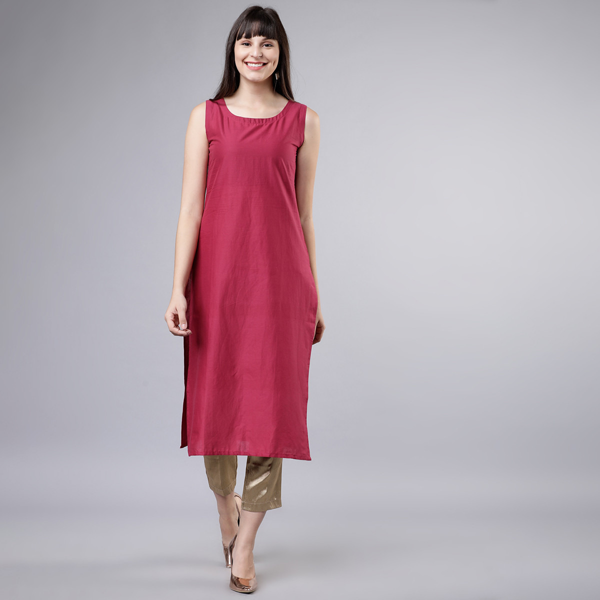 مجموعة من 3 قطعات كورتا وسروال للنساء مطبوعة باللون الارجواني مع جاكيت عرقي من فيشوده-women-clothing-ethnicwear-salwarsuits-image-6