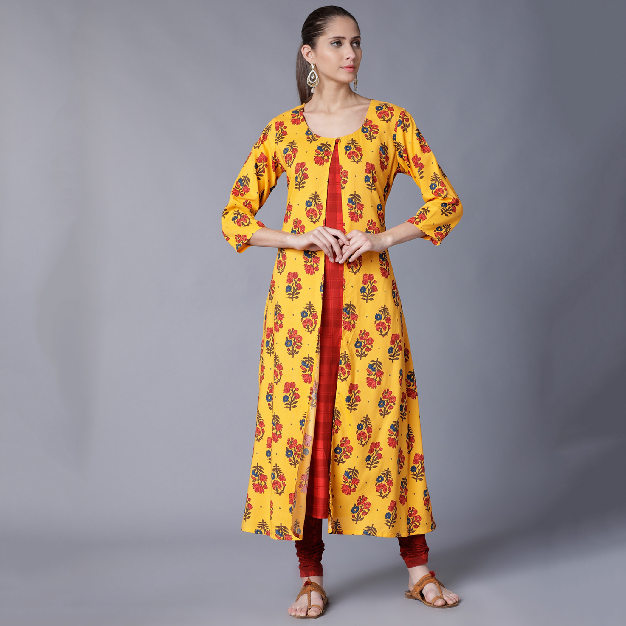 فيشوده الأصفر قمم-women-clothing-ethnicwear-salwarsuits-image-1