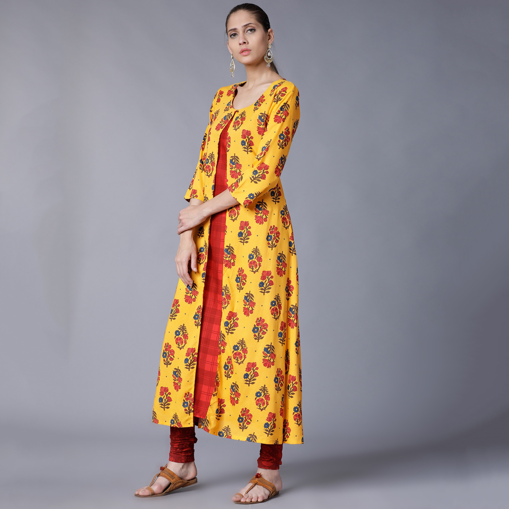 فيشوده الأصفر قمم-women-clothing-ethnicwear-salwarsuits-image-2