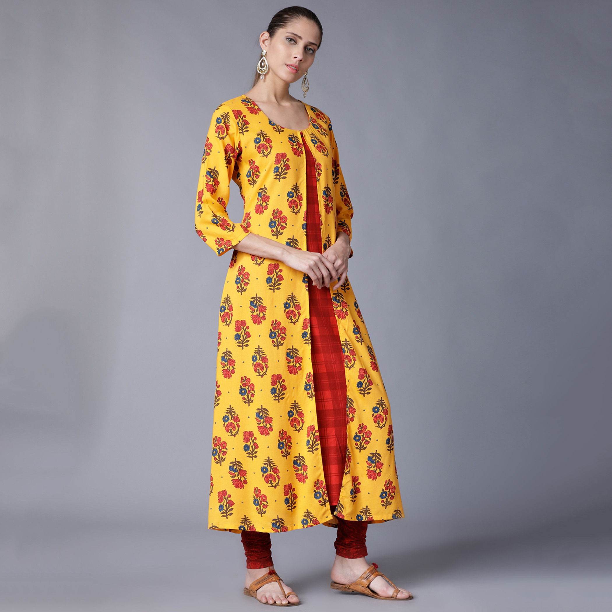 فيشوده الأصفر قمم-women-clothing-ethnicwear-salwarsuits-image-4