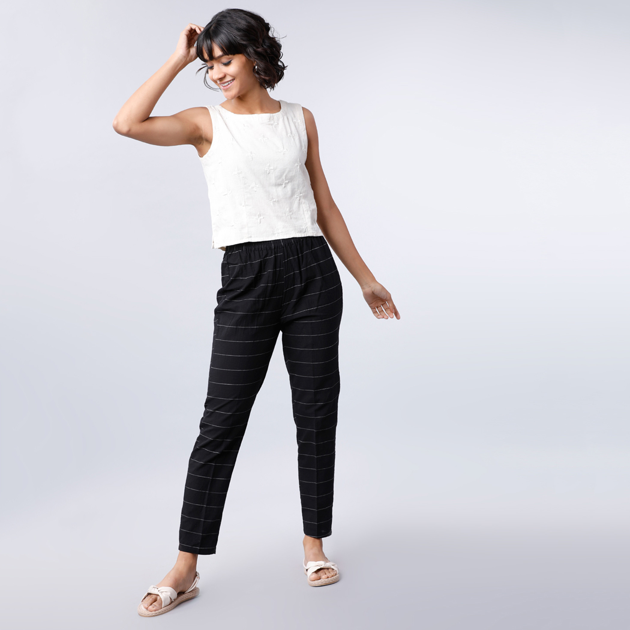 فيشوده أسود بنطال-women-clothing-ethnicwear-bottoms-pants-image-5