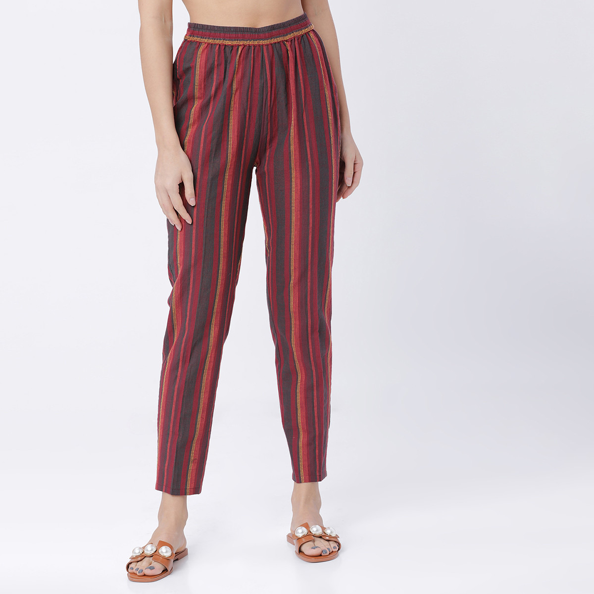 فيشوده أحمر بنطال-women-clothing-ethnicwear-bottoms-pants-image-1