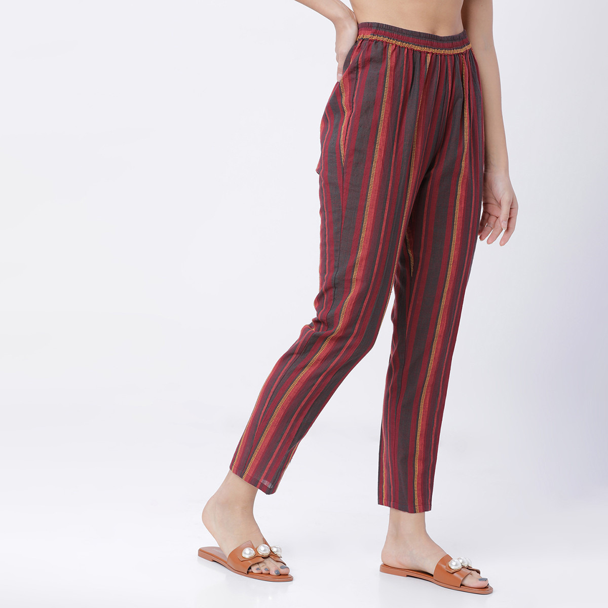 فيشوده أحمر بنطال-women-clothing-ethnicwear-bottoms-pants-image-5