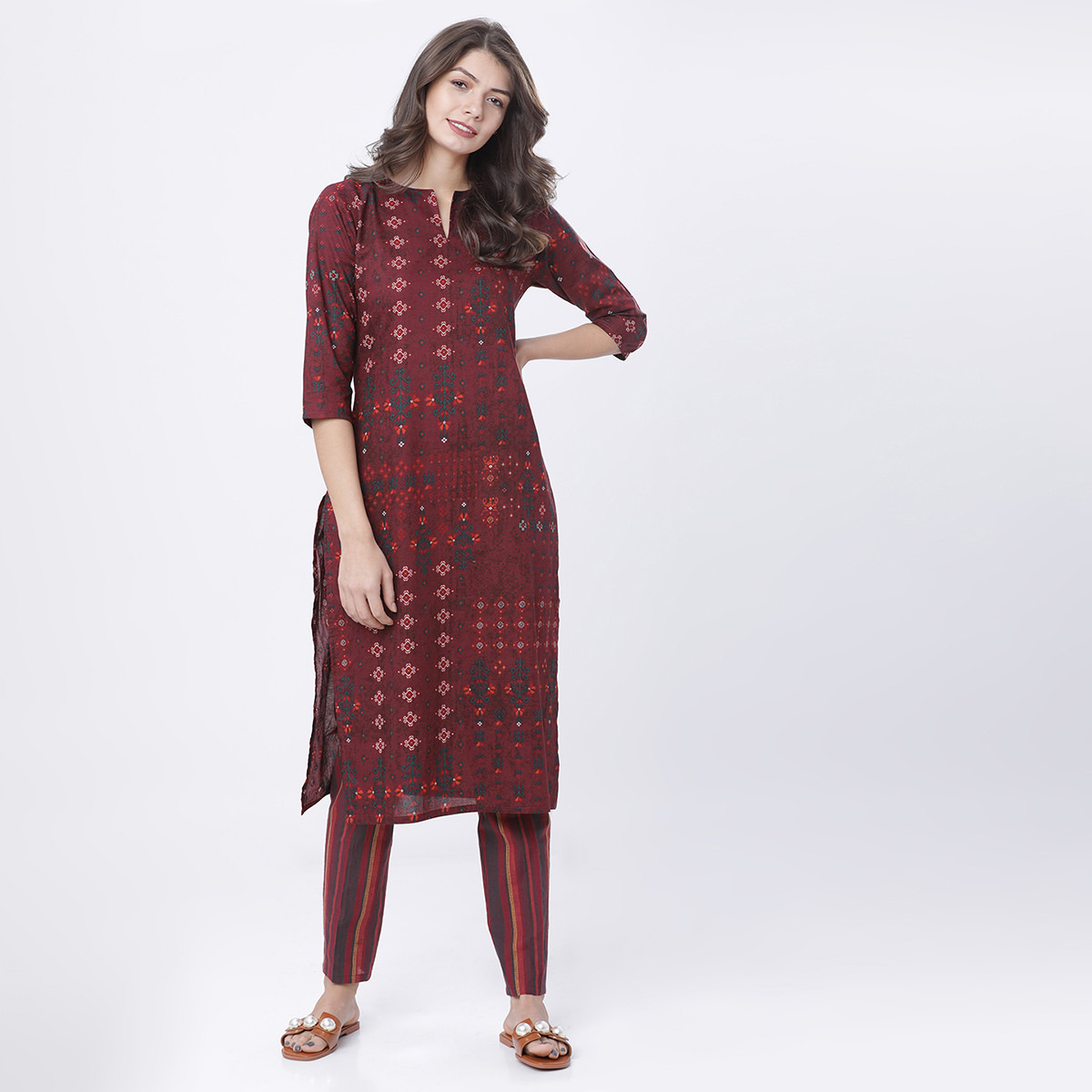 فيشوده أحمر بنطال-women-clothing-ethnicwear-bottoms-pants-image-6