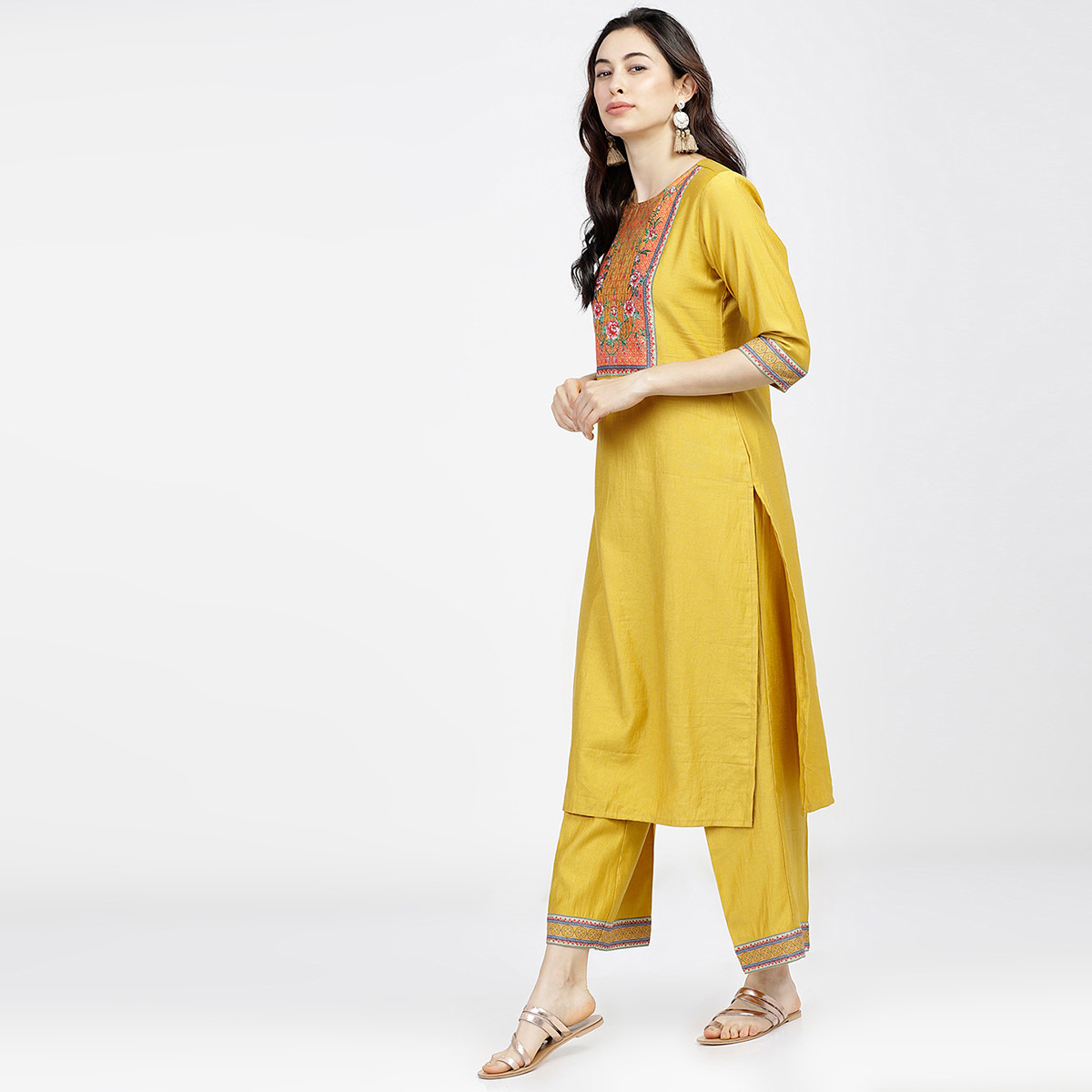 Set of 3 Vishudh New Women Printed Straight Kurta and Palazzo with Dupatta-women-clothing-ethnicwear-salwarsuits-image-2