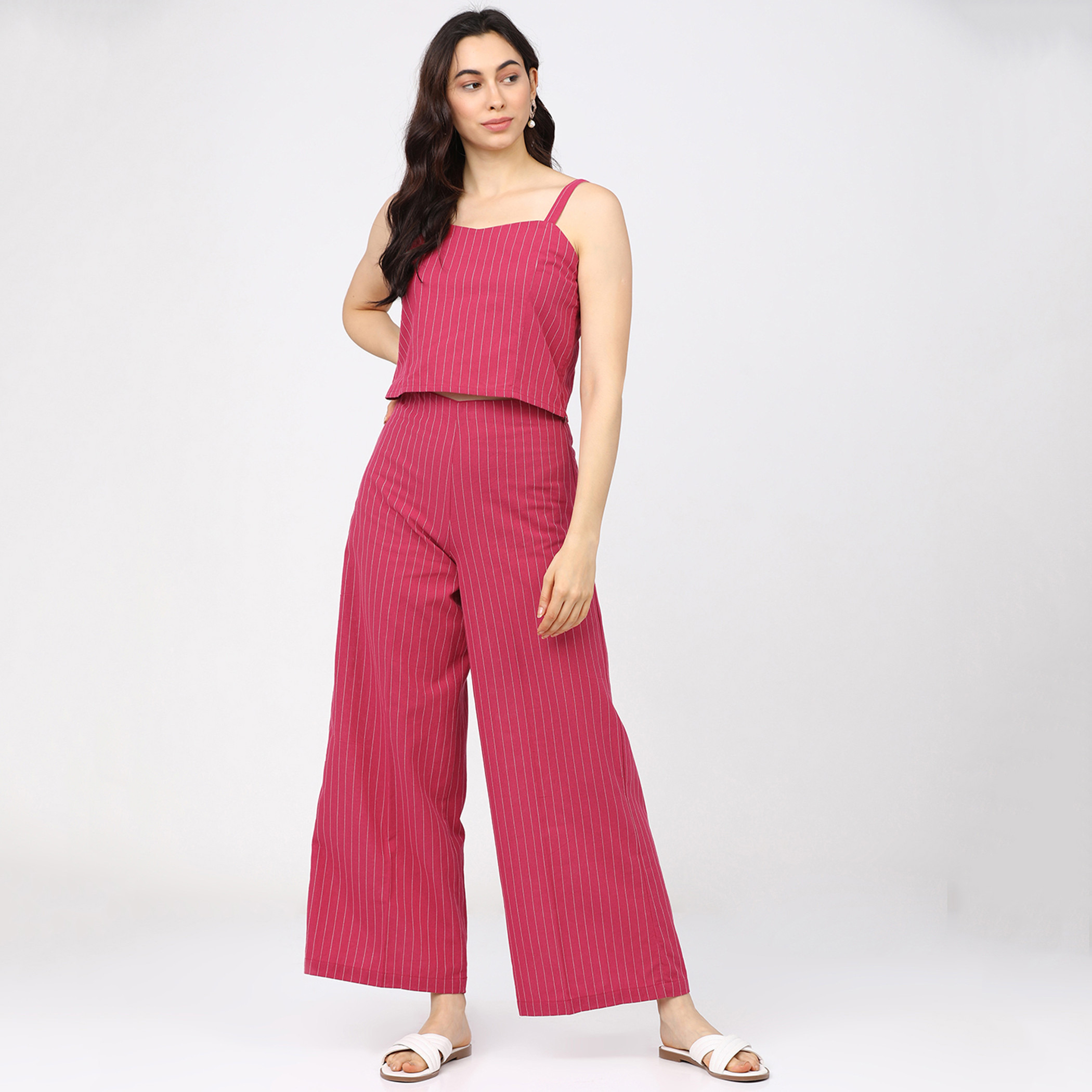 مجموعة من 3 قطعات حزام كتف نسائي بلون وردي مطبوع وبلازو مع جاكيت من فيشوده -women-clothing-ethnicwear-salwarsuits-image-6