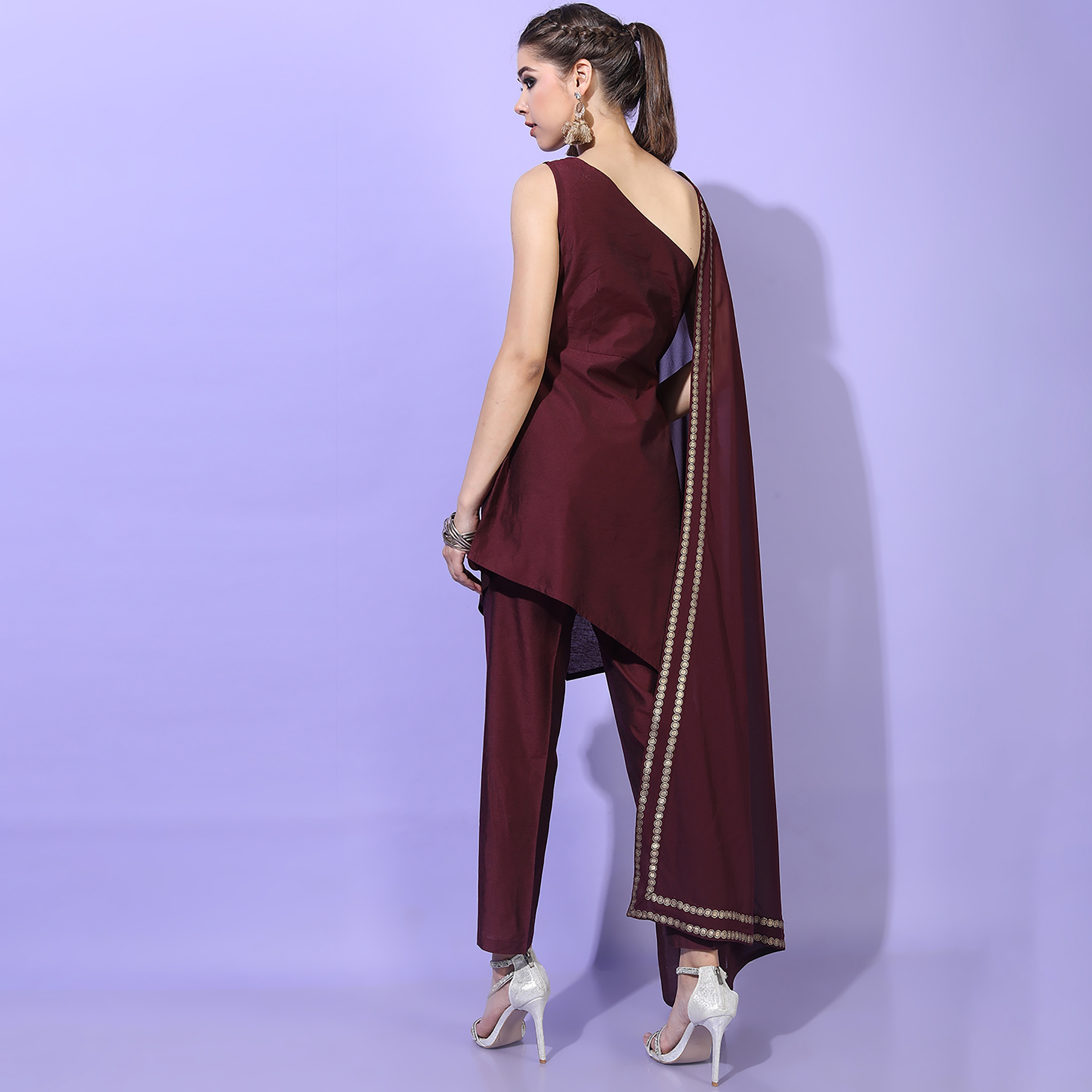 Set of 3 Vishudh Printed Asymmetric Short Kurta with Plain Palazzo-women-clothing-ethnicwear-salwarsuits-image-5
