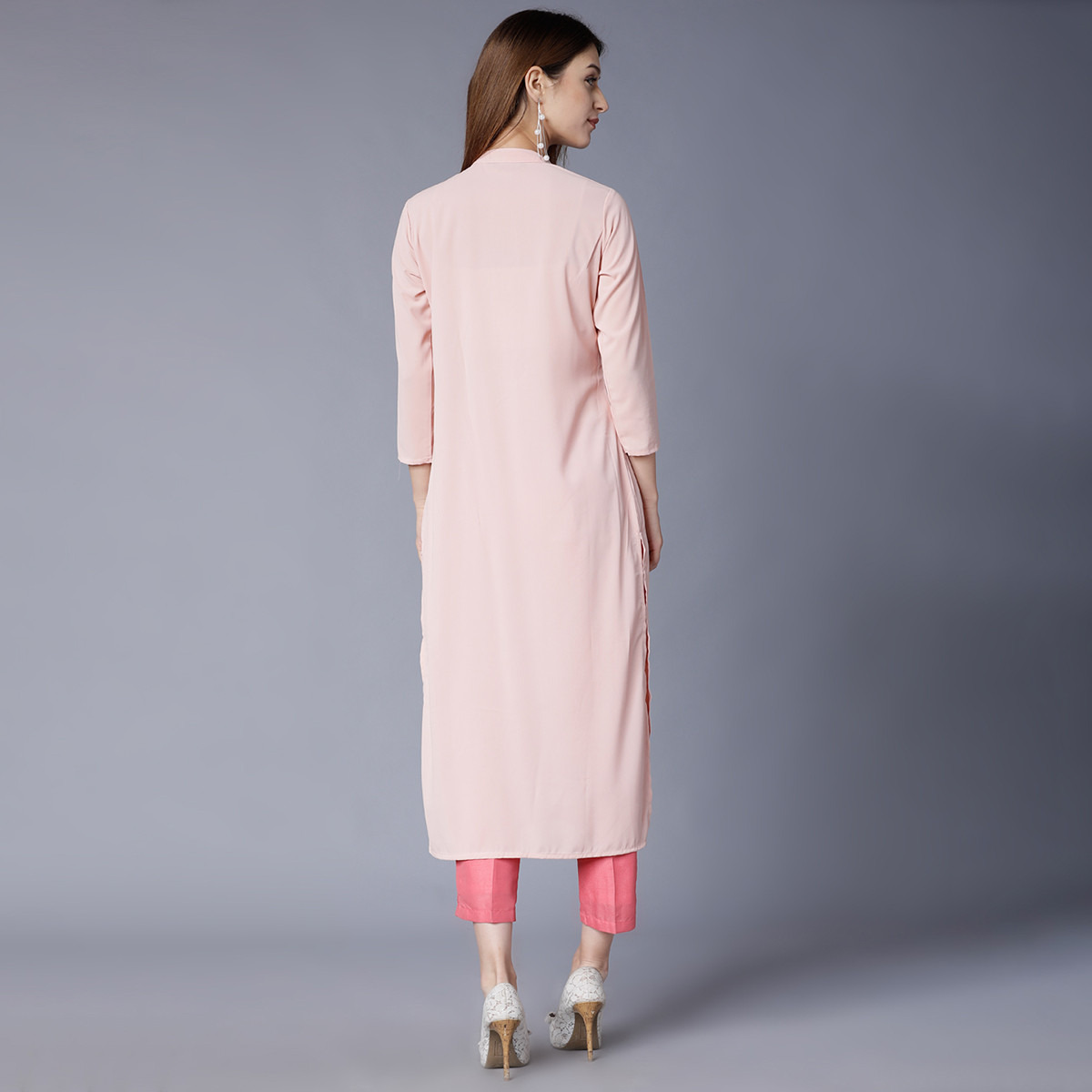 فيشوده البرتقالي كورتا-women-clothing-ethnicwear-kurtas-image-3