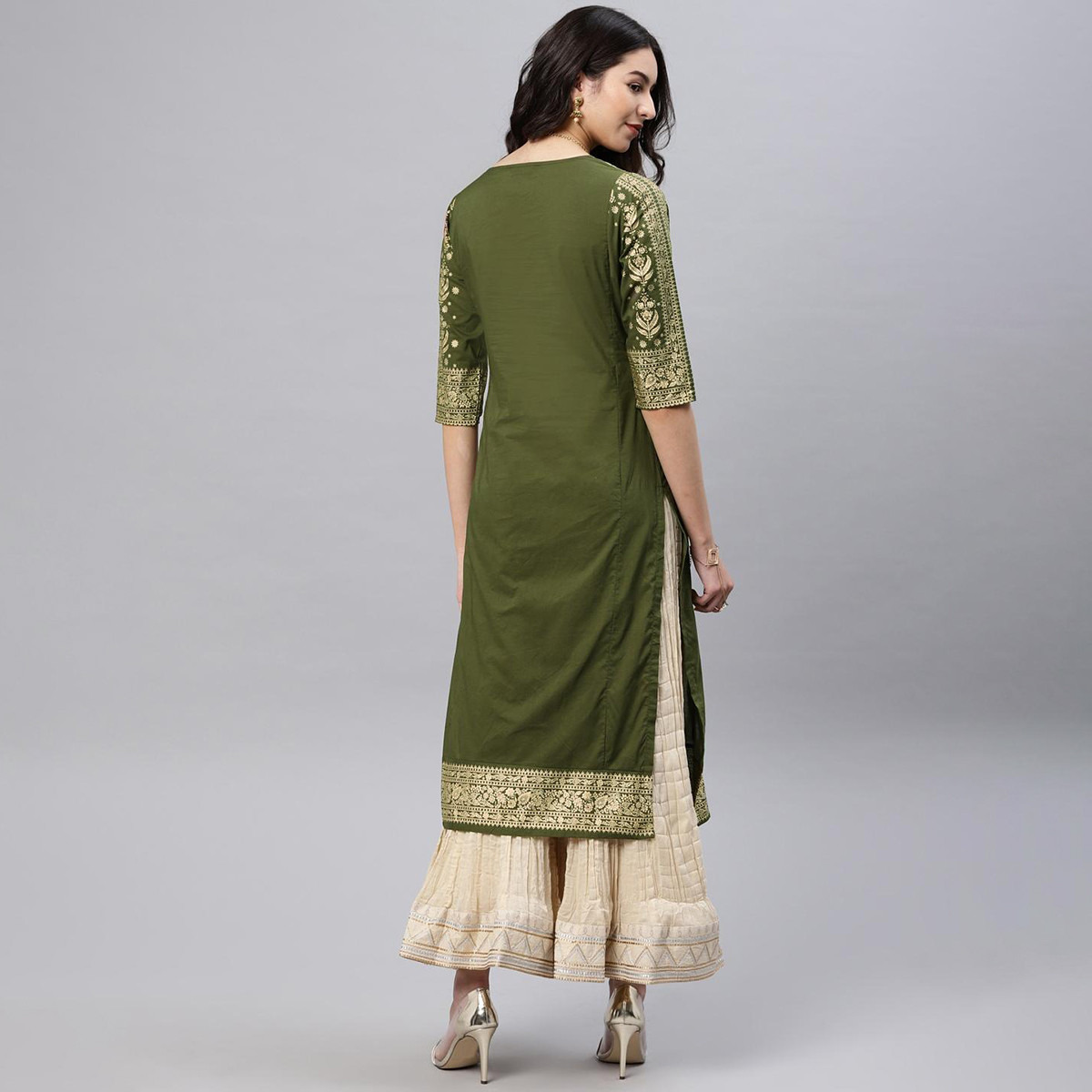 فيشوده أخضر كورتا-women-clothing-ethnicwear-kurtas-image-2