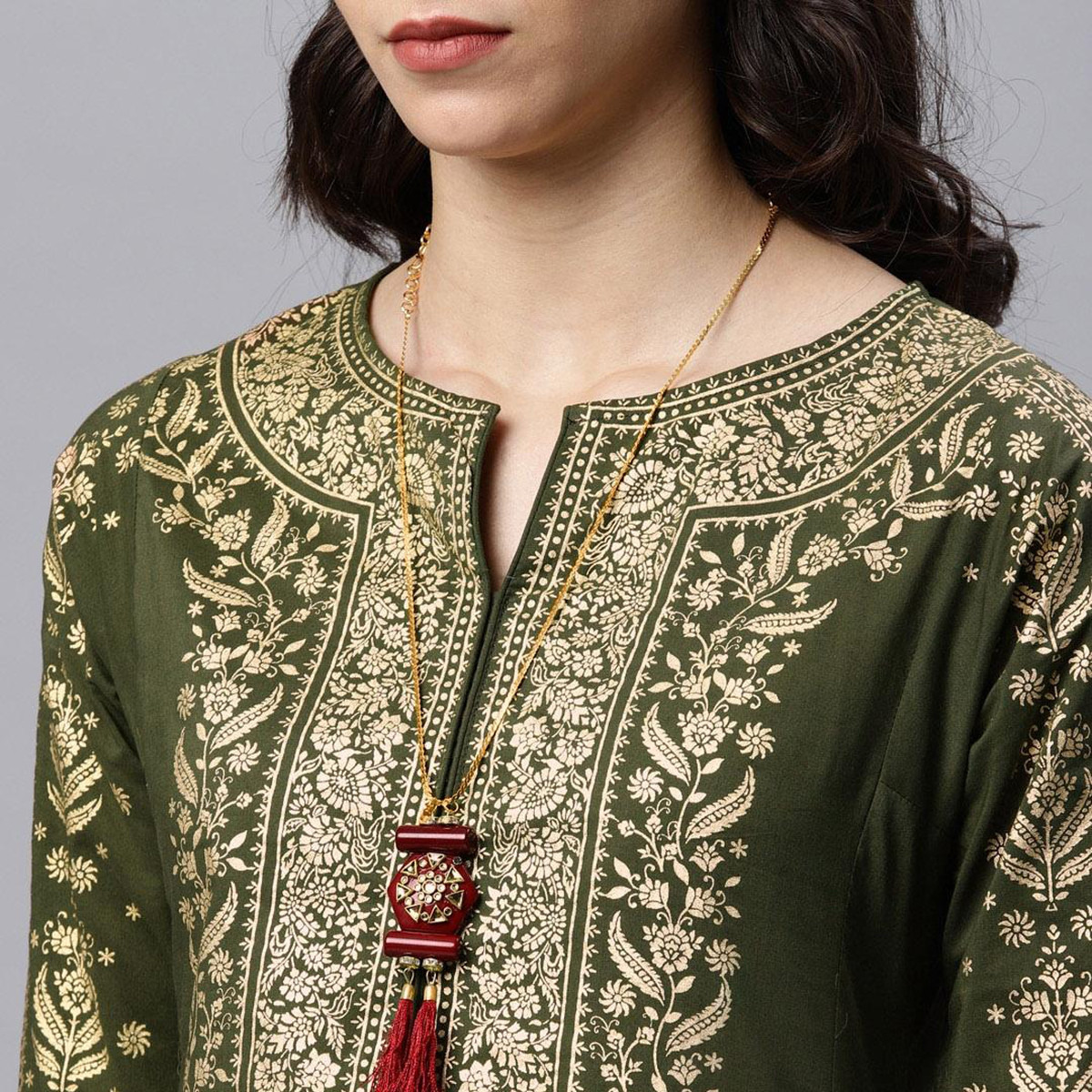 فيشوده أخضر كورتا-women-clothing-ethnicwear-kurtas-image-3